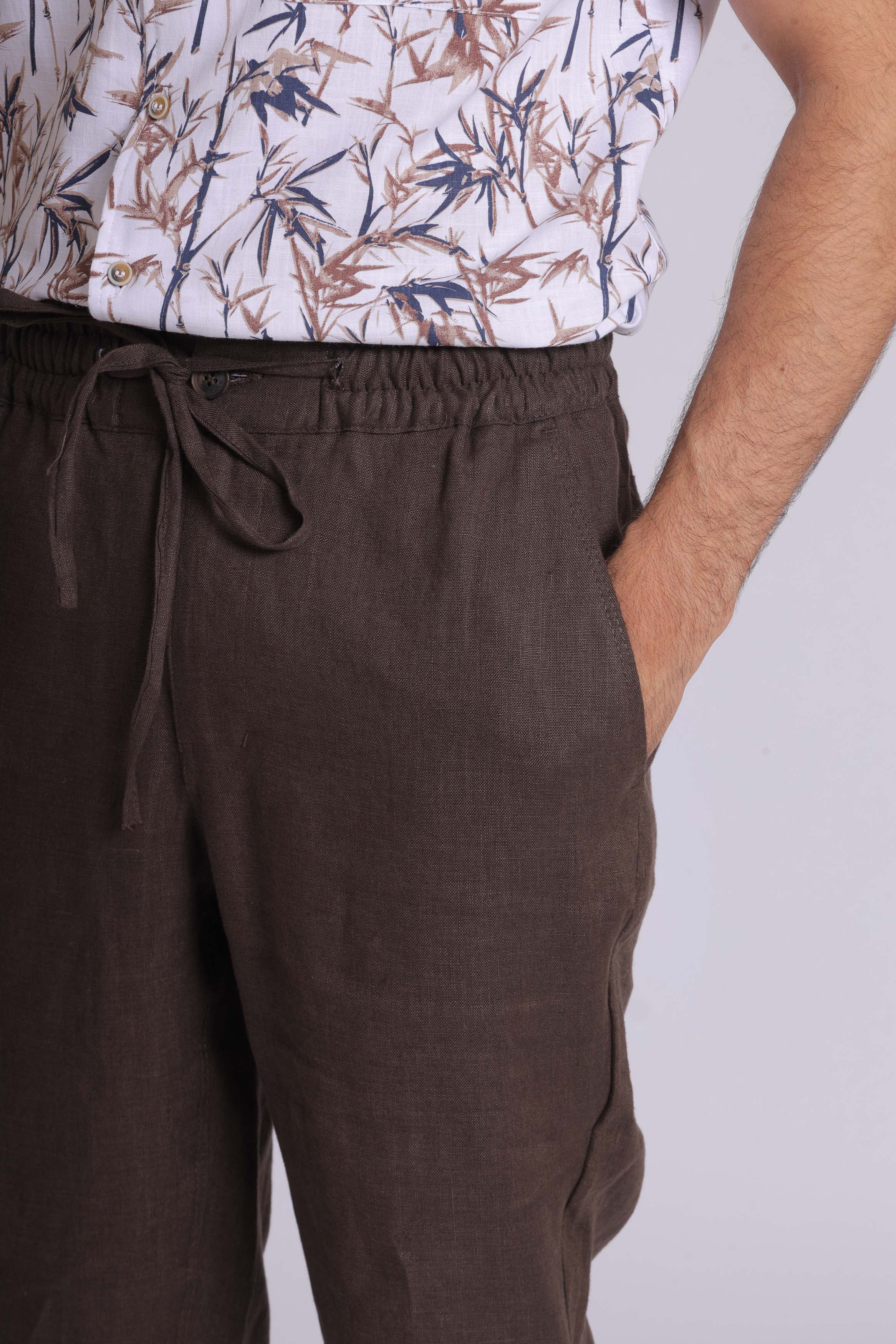 Linen Jogger Waist Trousers