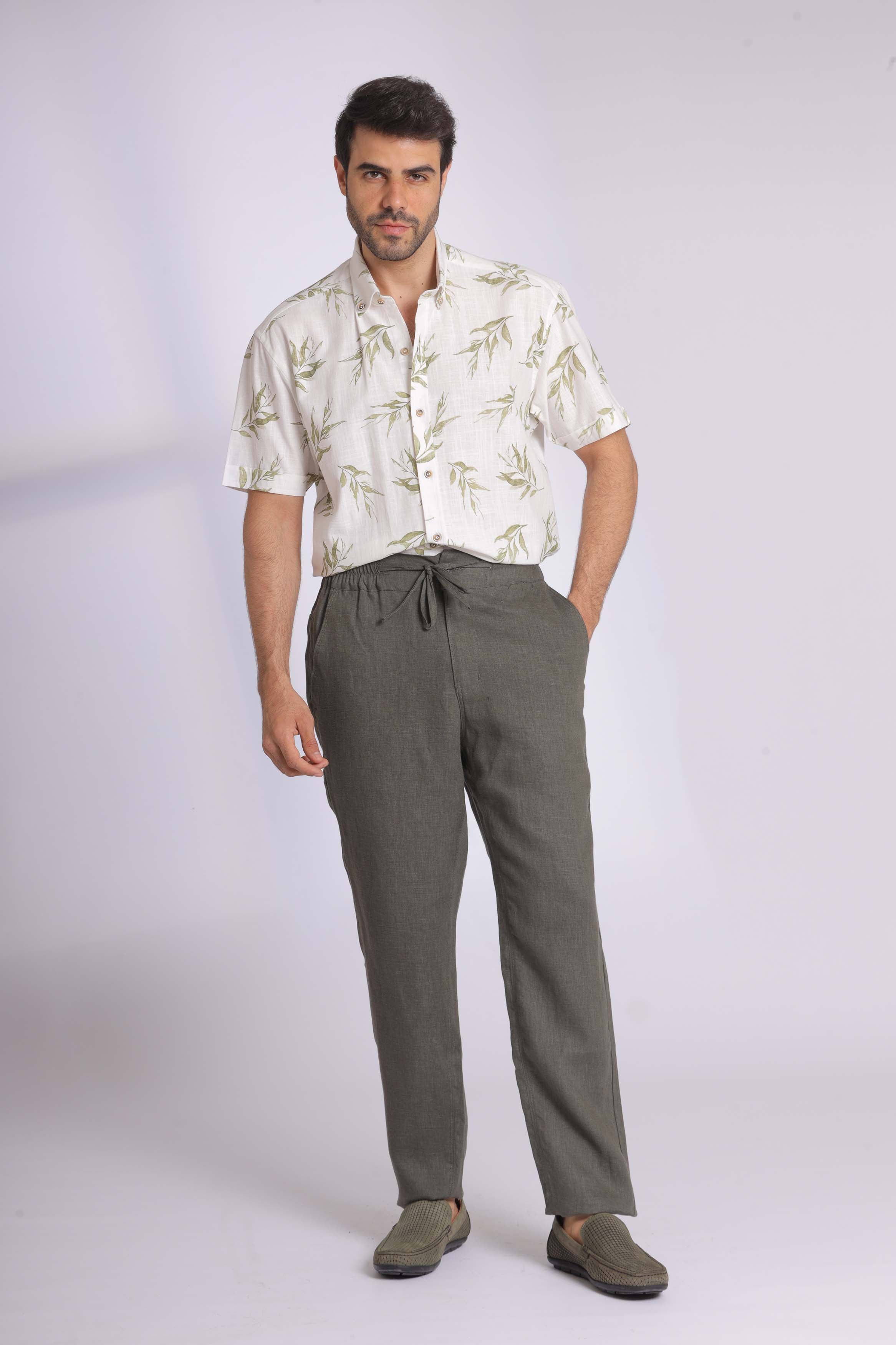 Linen Jogger Waist Trousers