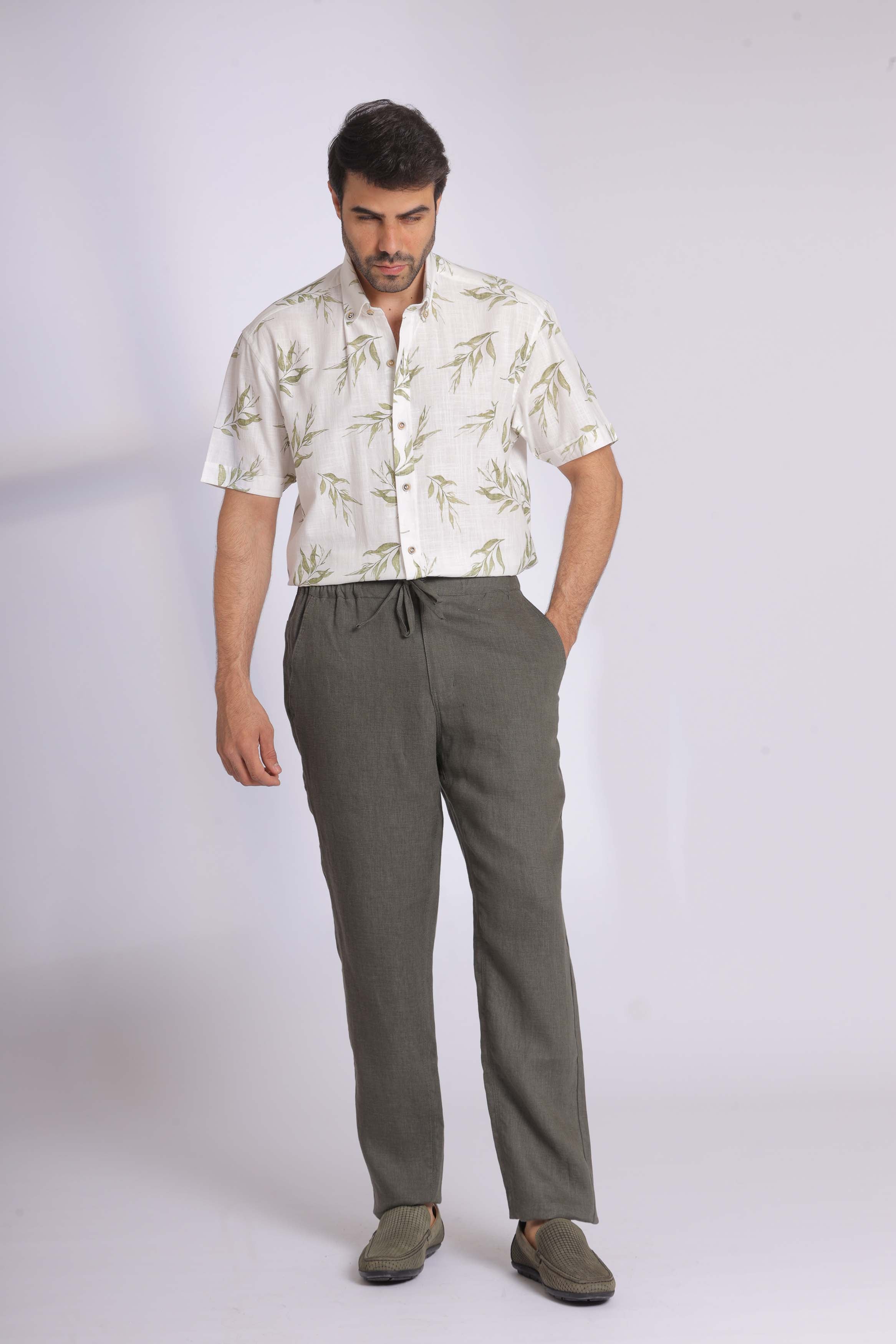 Linen Jogger Waist Trousers