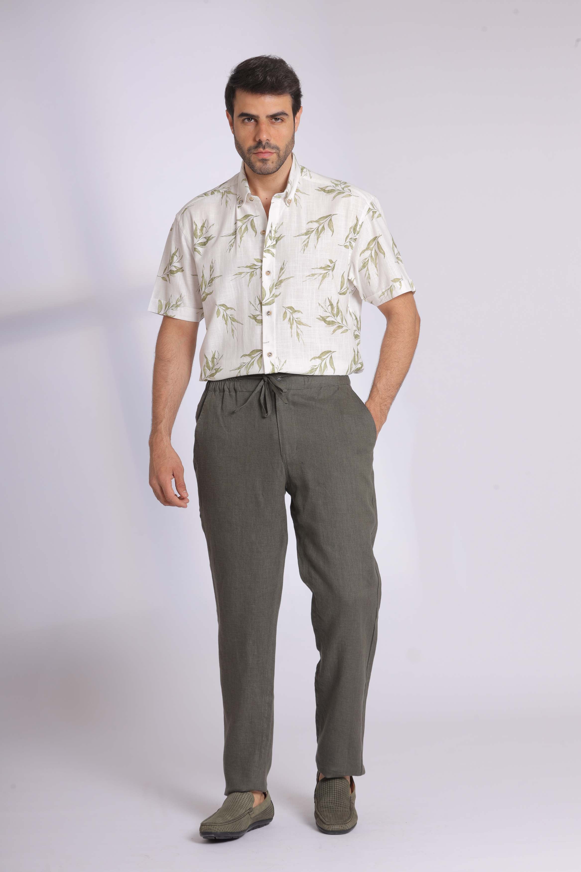 Linen Jogger Waist Trousers