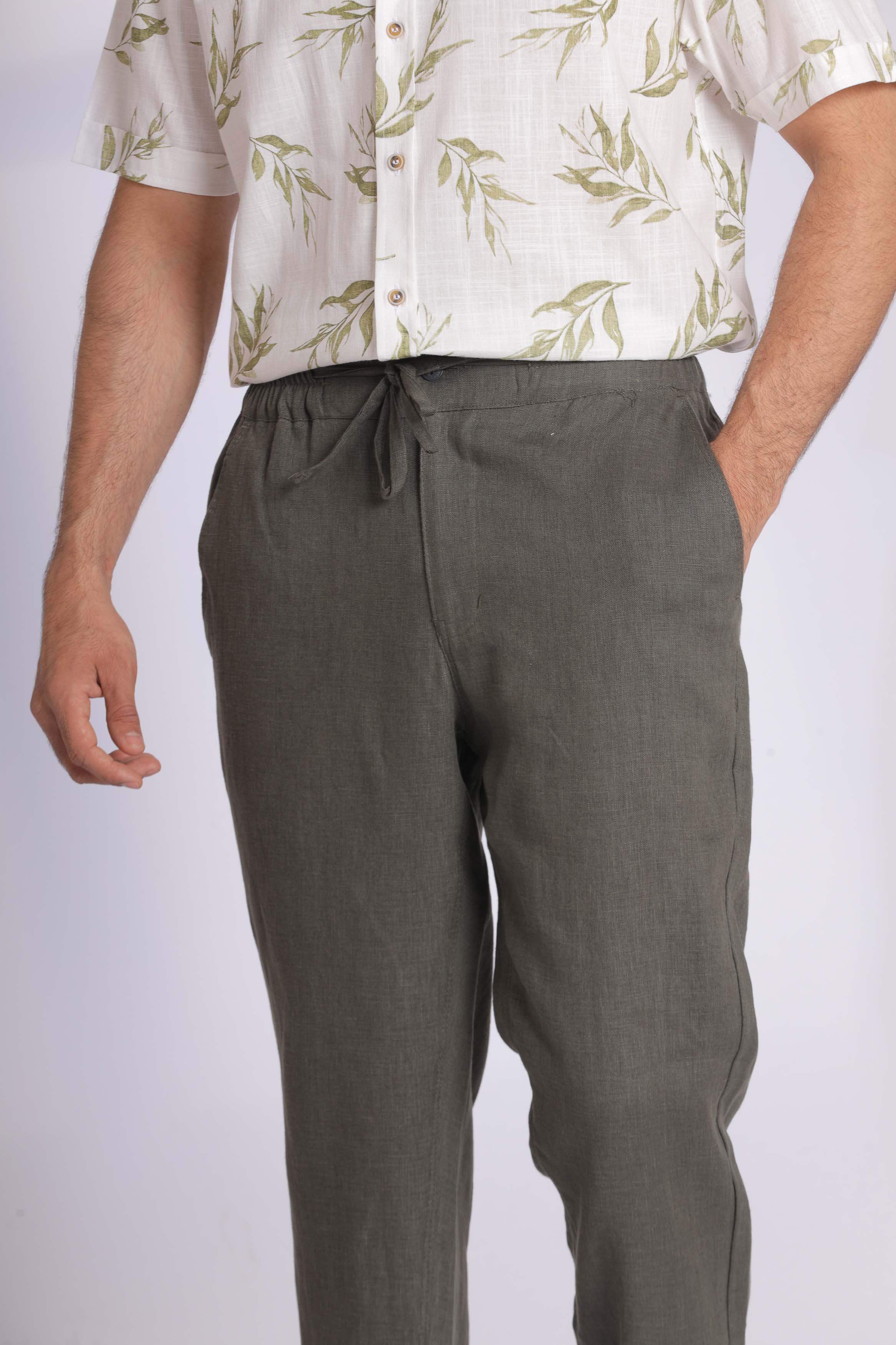 Linen Jogger Waist Trousers