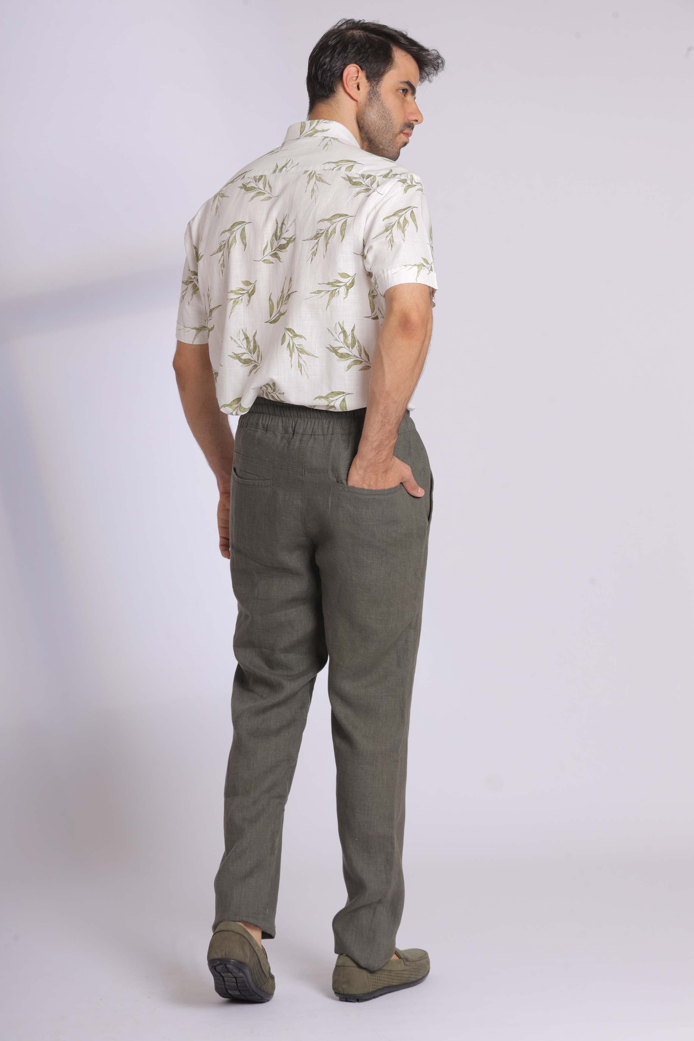 Linen Jogger Waist Trousers