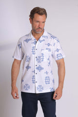 Blue Aztec Short Sleeve Shirt