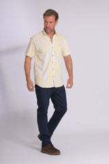 Yellow Striped Short Sleeved Shirt