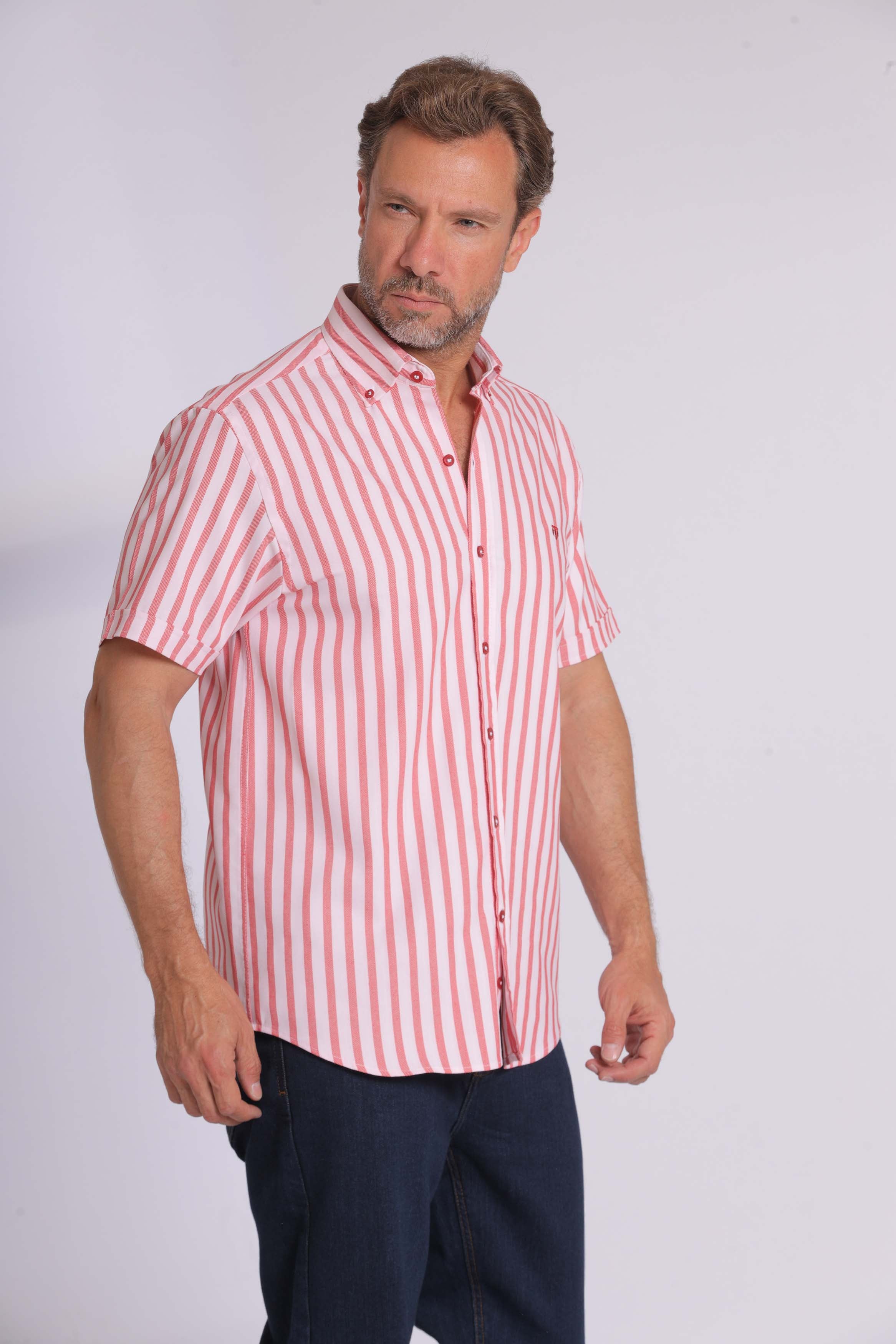 Yellow Striped Short Sleeved Shirt