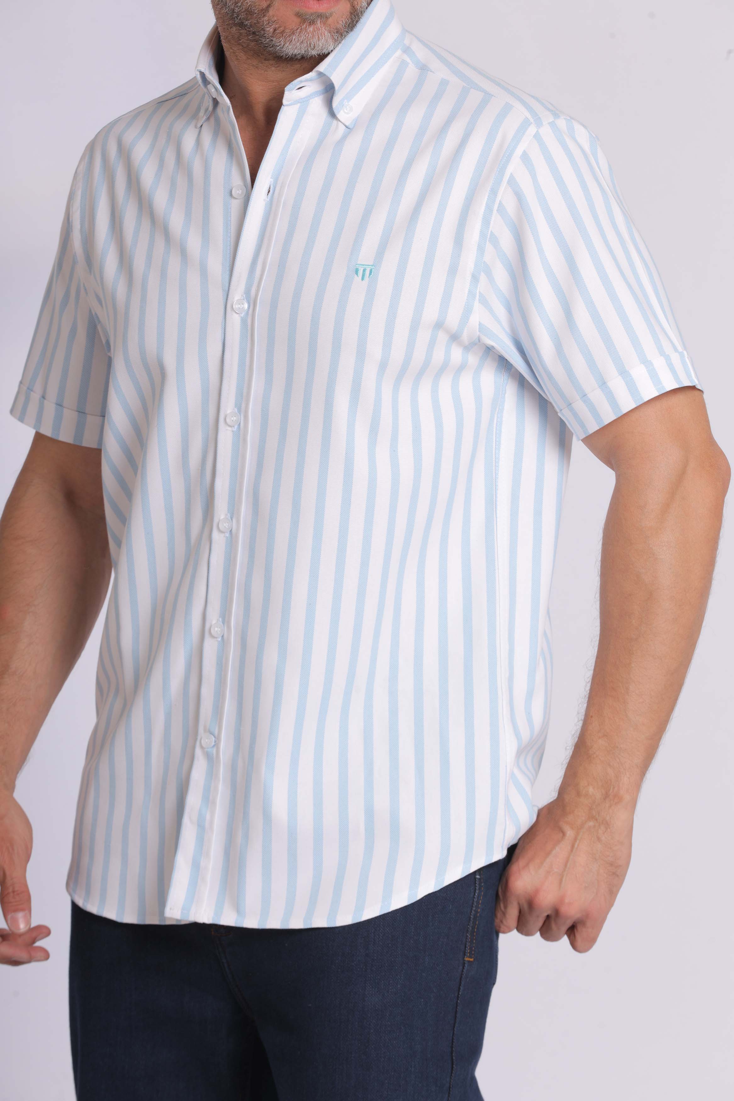 Yellow Striped Short Sleeved Shirt