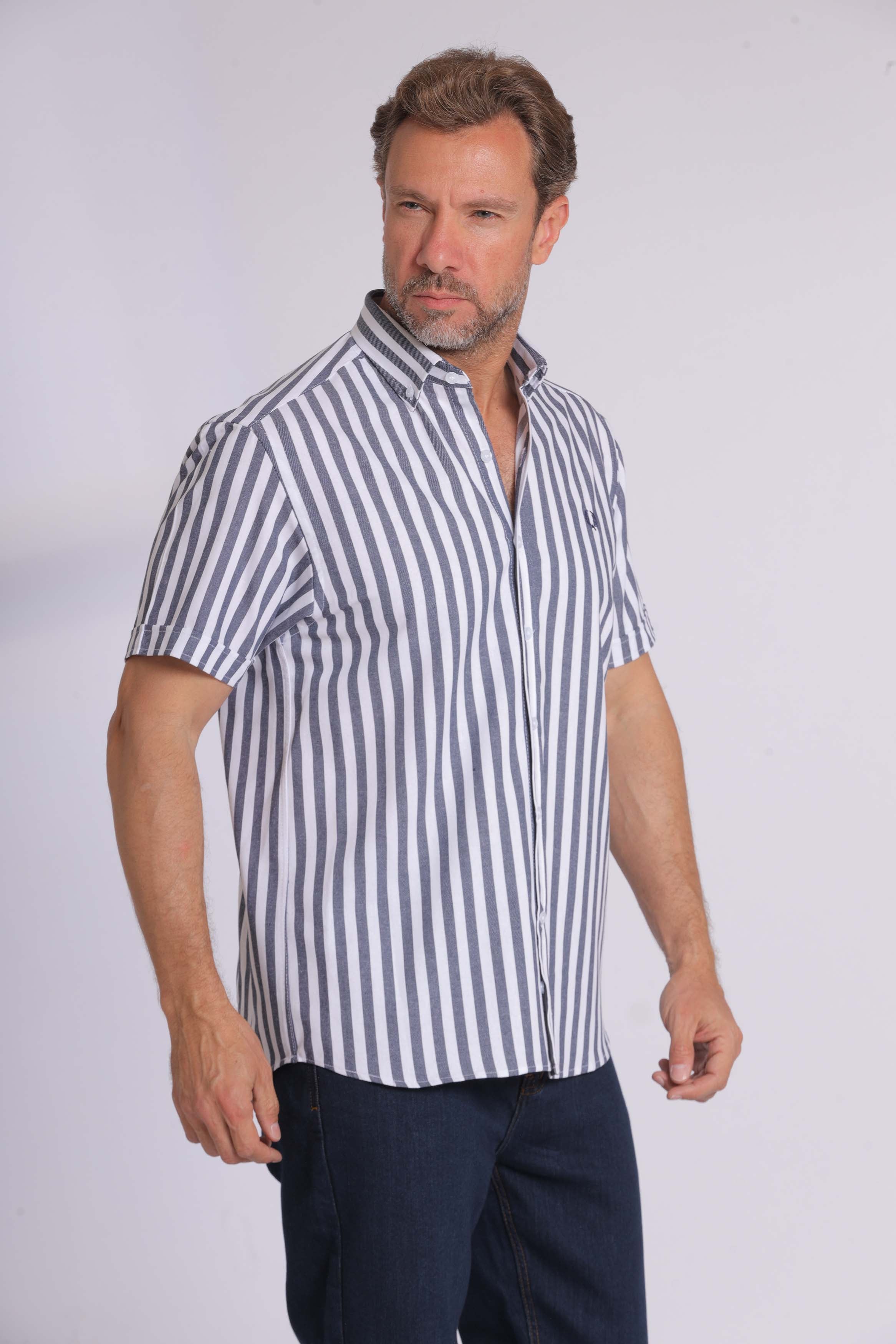 Yellow Striped Short Sleeved Shirt