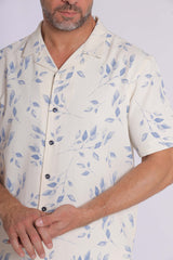 Floral Print Short Sleeve Shirt With Short