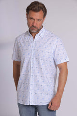 Blue Tree Print Short Sleeve Shirt