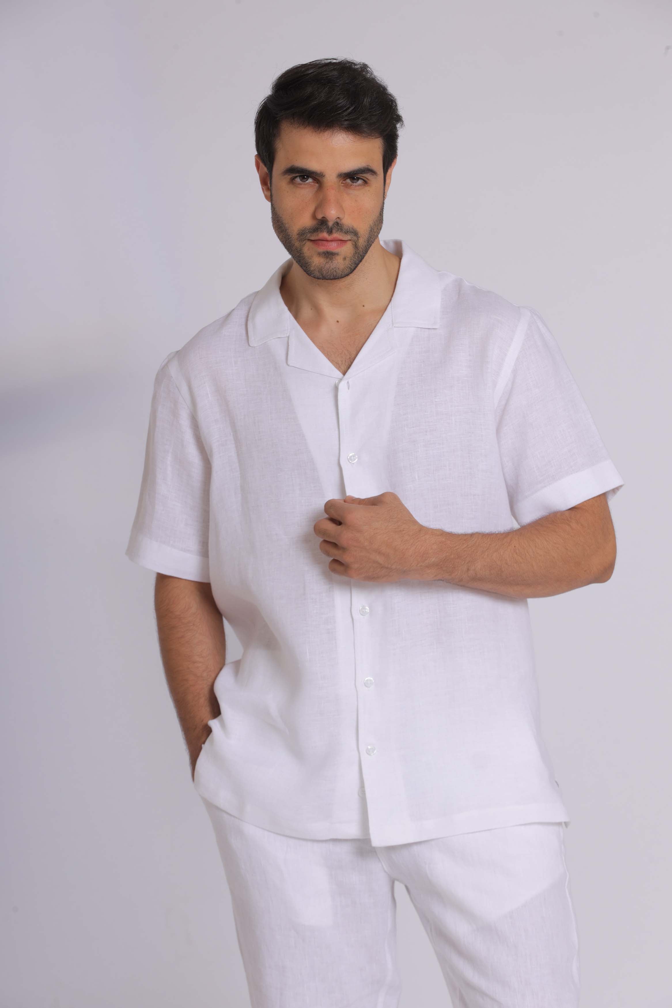 Premium Pure Linen Short Sleeve Shirt