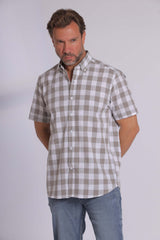 Gingham Print Short Sleeved Shirt