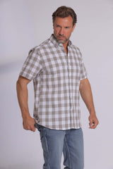 Gingham Print Short Sleeved Shirt