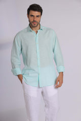 Mint Linen Long Sleeve Shirt