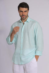 Mint Linen Long Sleeve Shirt