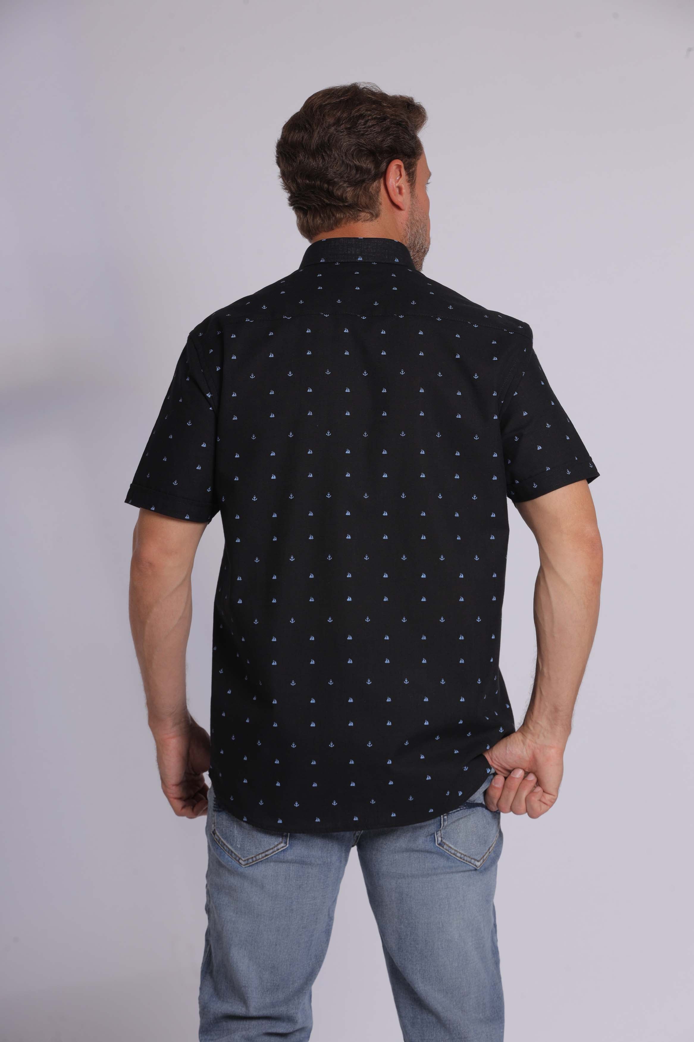 Sailor Print Short Sleeve Shirt