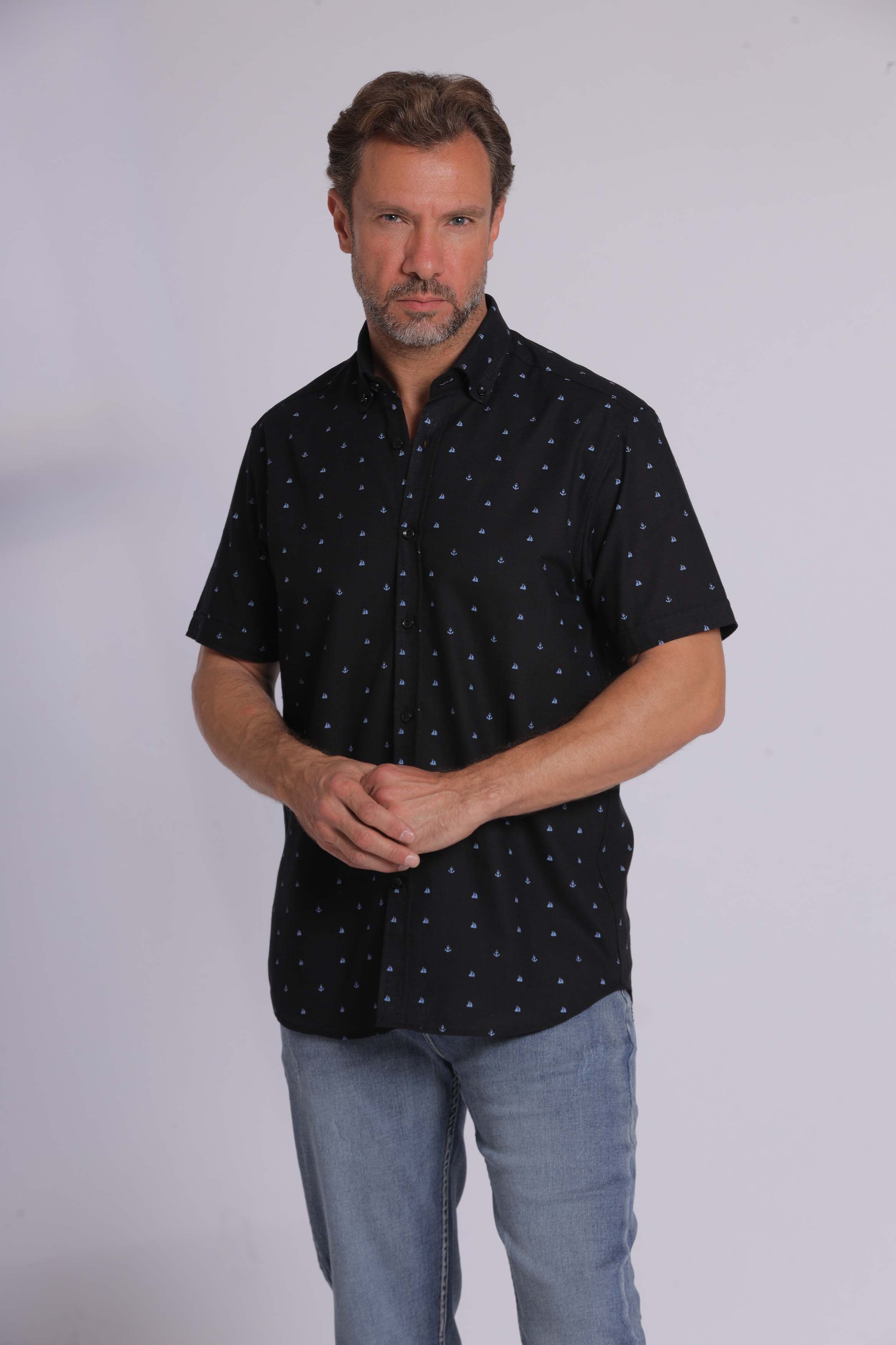 Sailor Print Short Sleeve Shirt