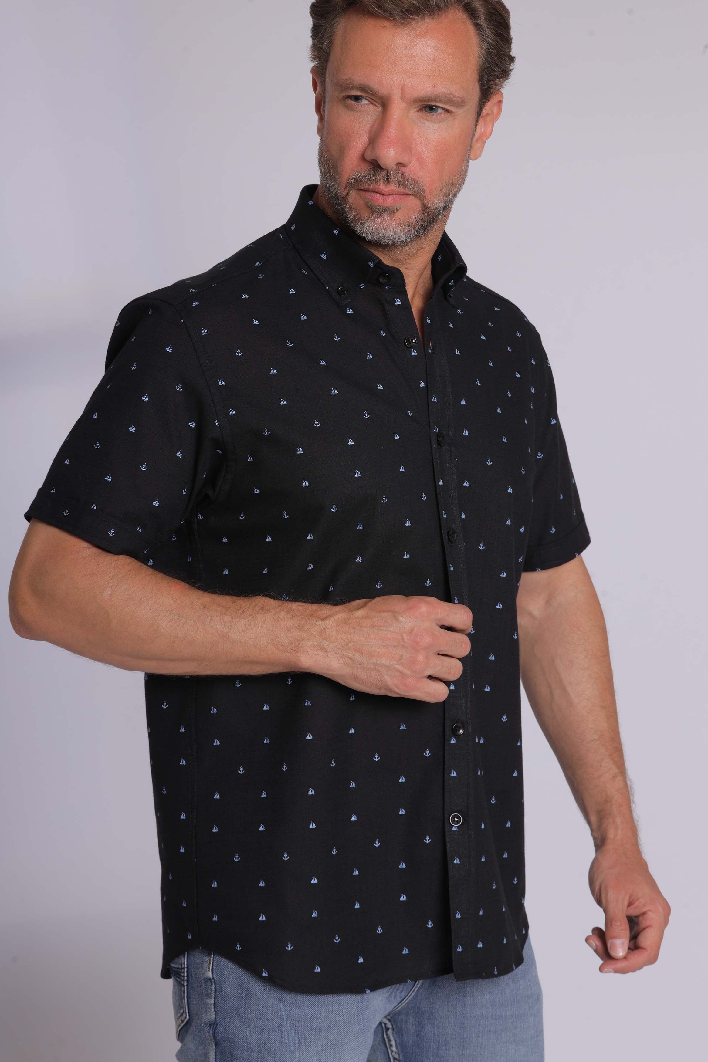 Sailor Print Short Sleeve Shirt