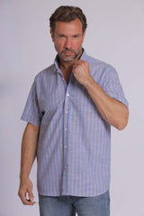 Blue Striped Linen Shirt