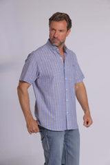 Blue Striped Linen Shirt