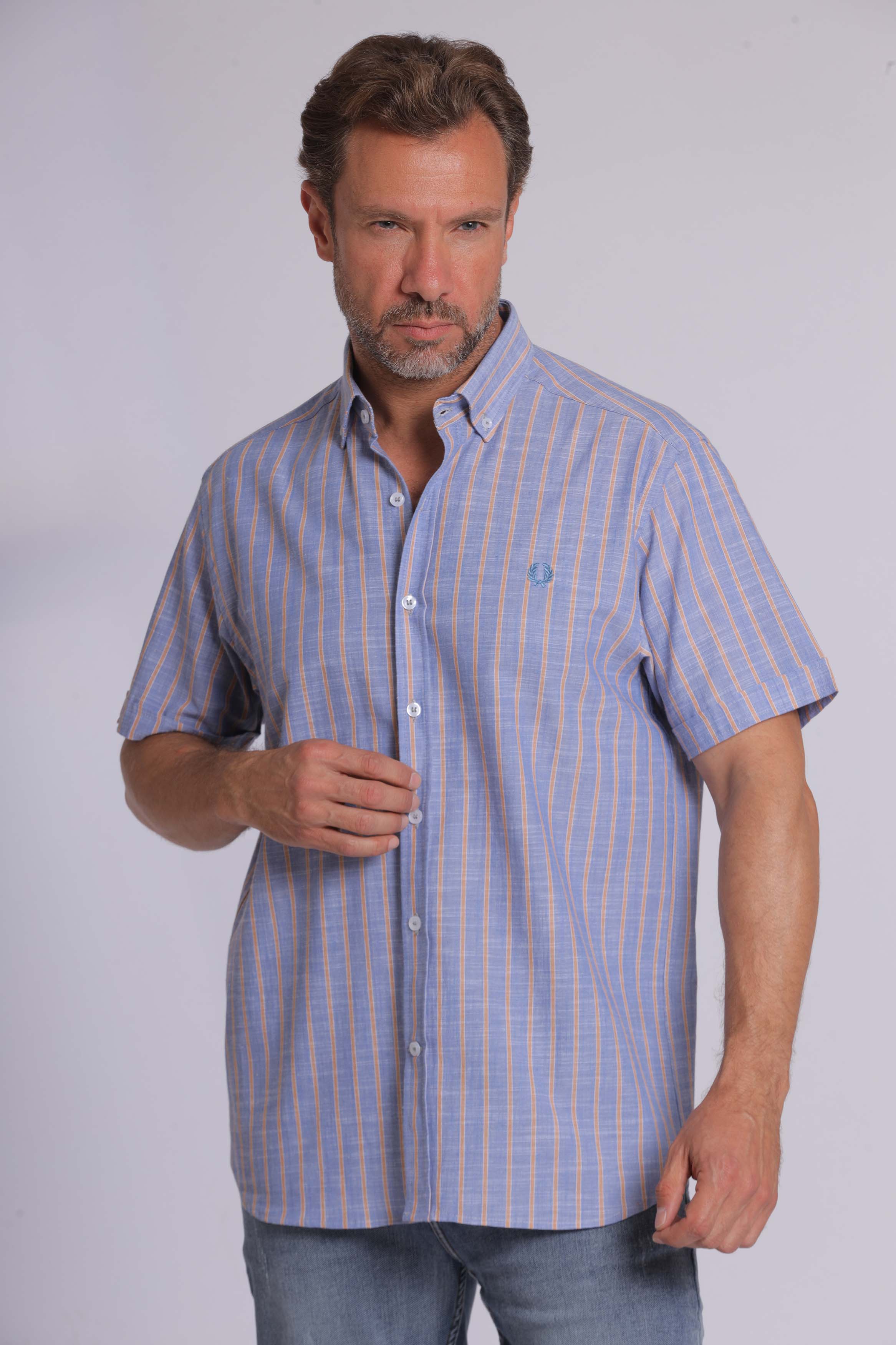 Blue Striped Linen Shirt