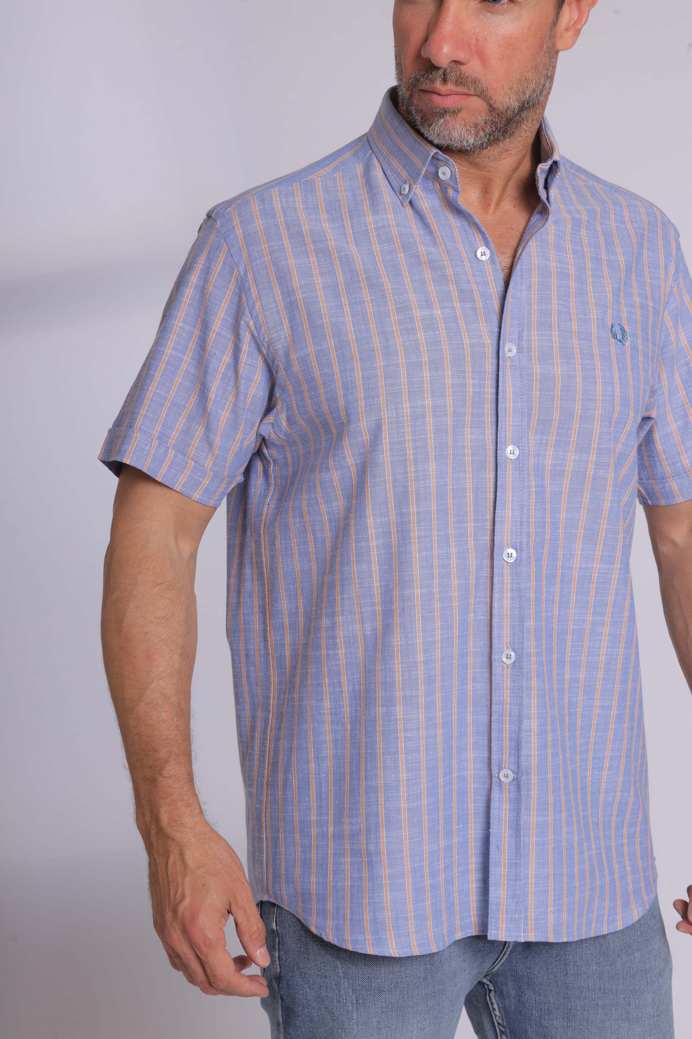 Blue Striped Linen Shirt