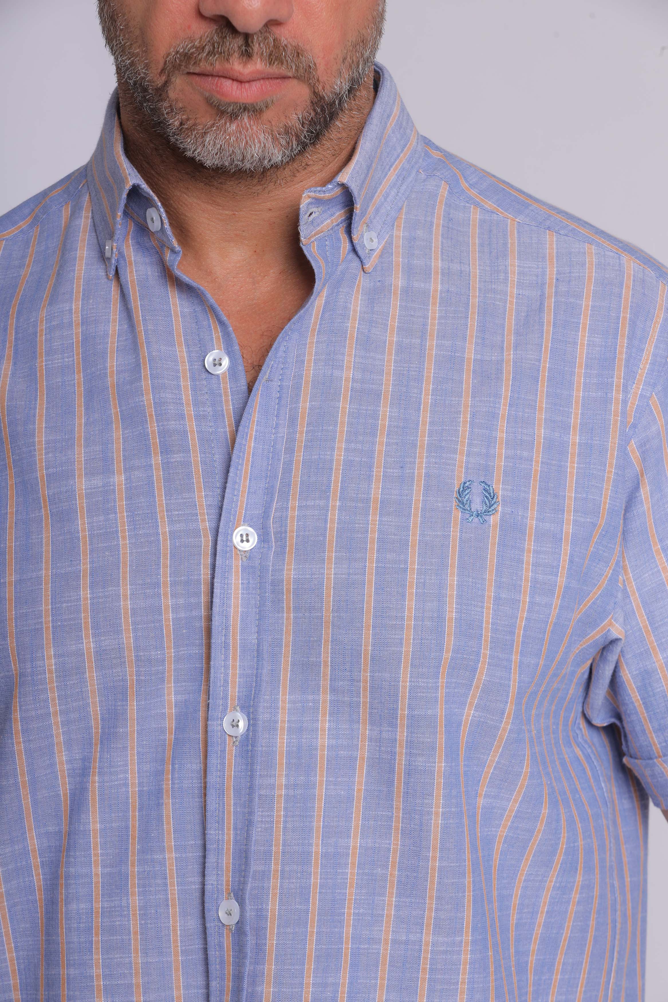 Blue Striped Linen Shirt