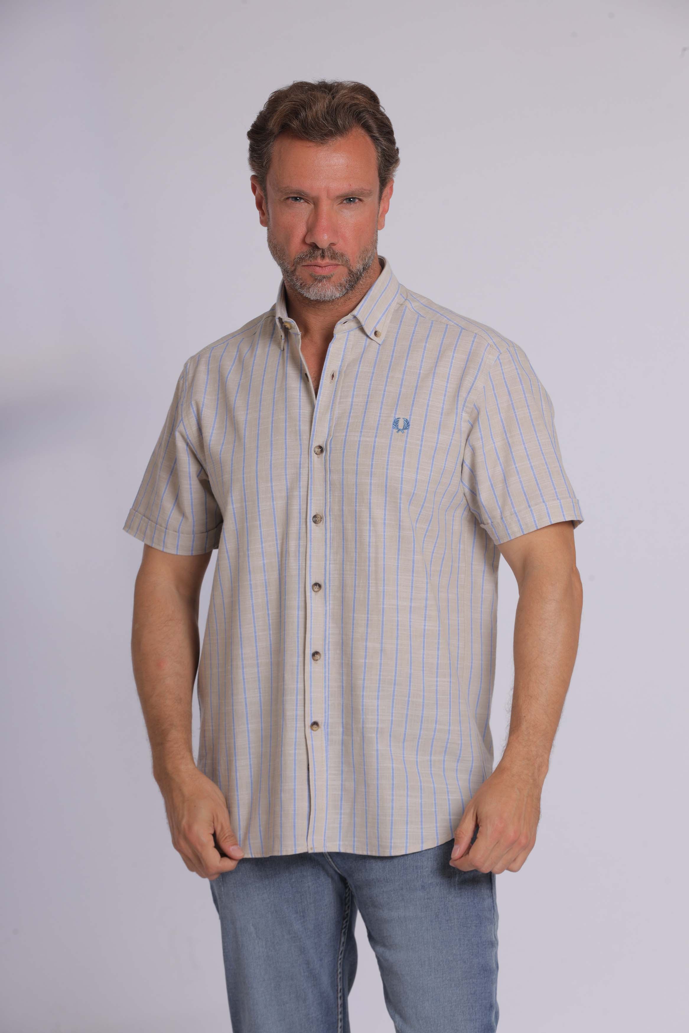 Blue Striped Linen Shirt