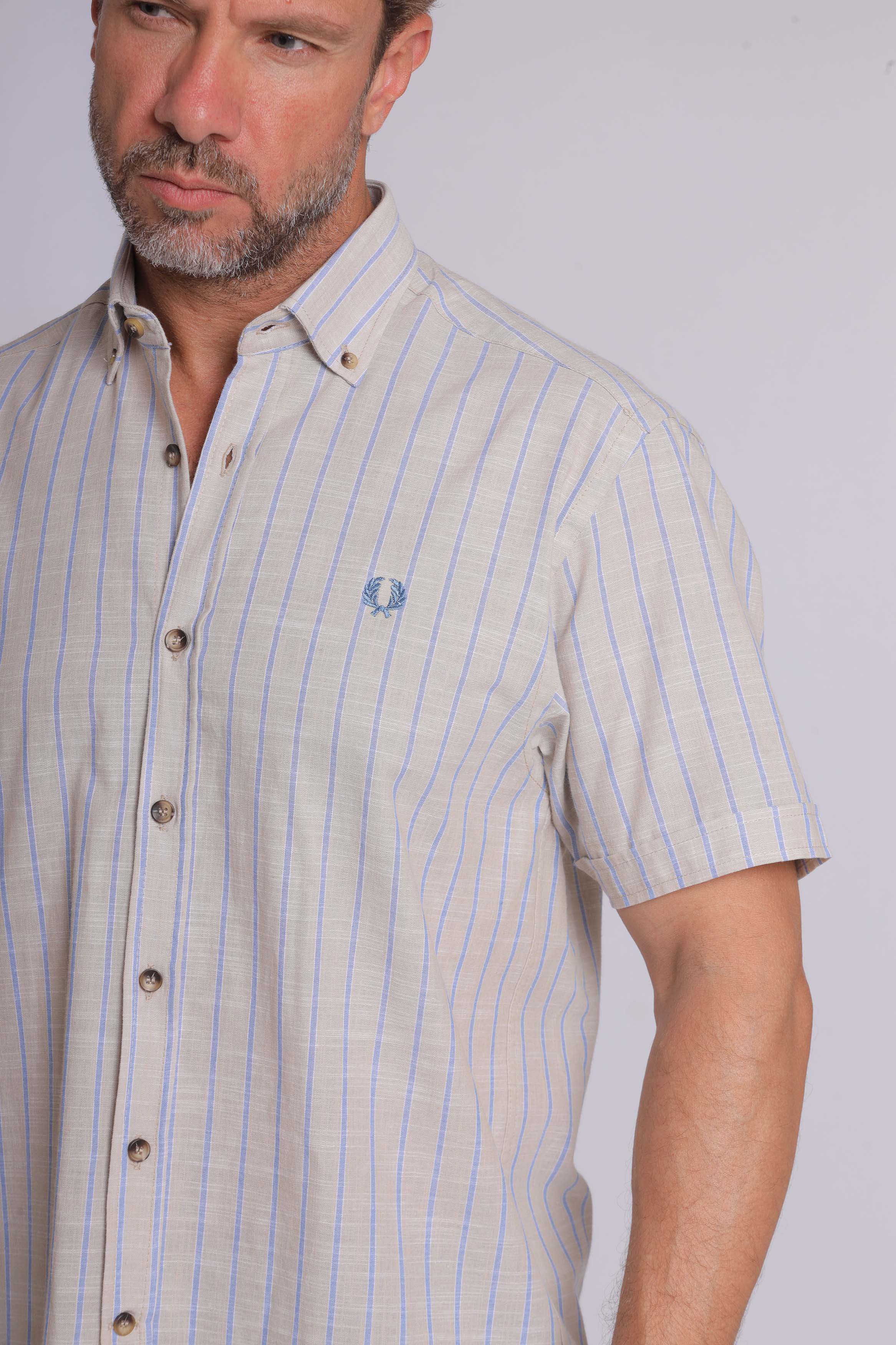 Blue Striped Linen Shirt