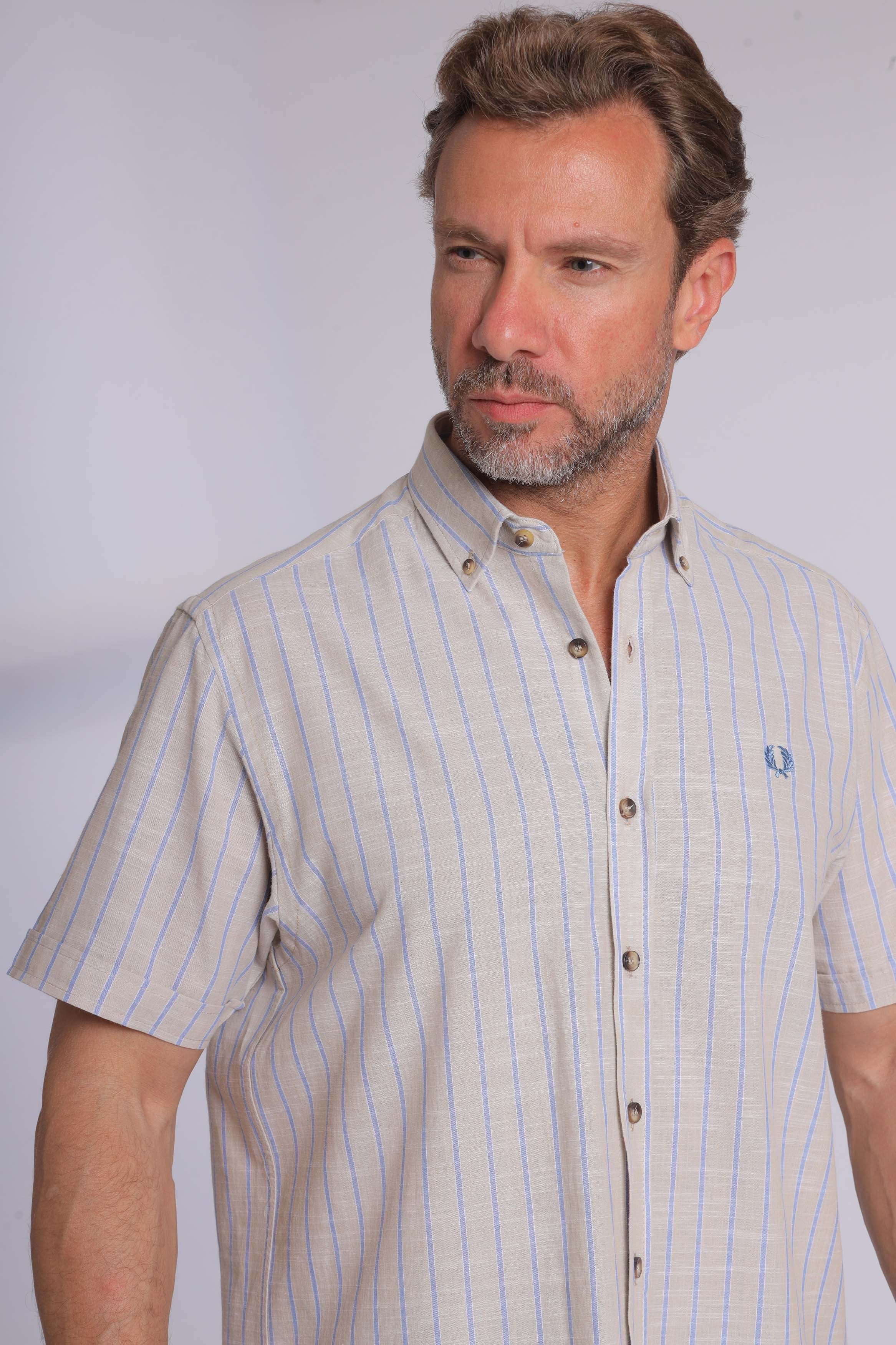 Blue Striped Linen Shirt