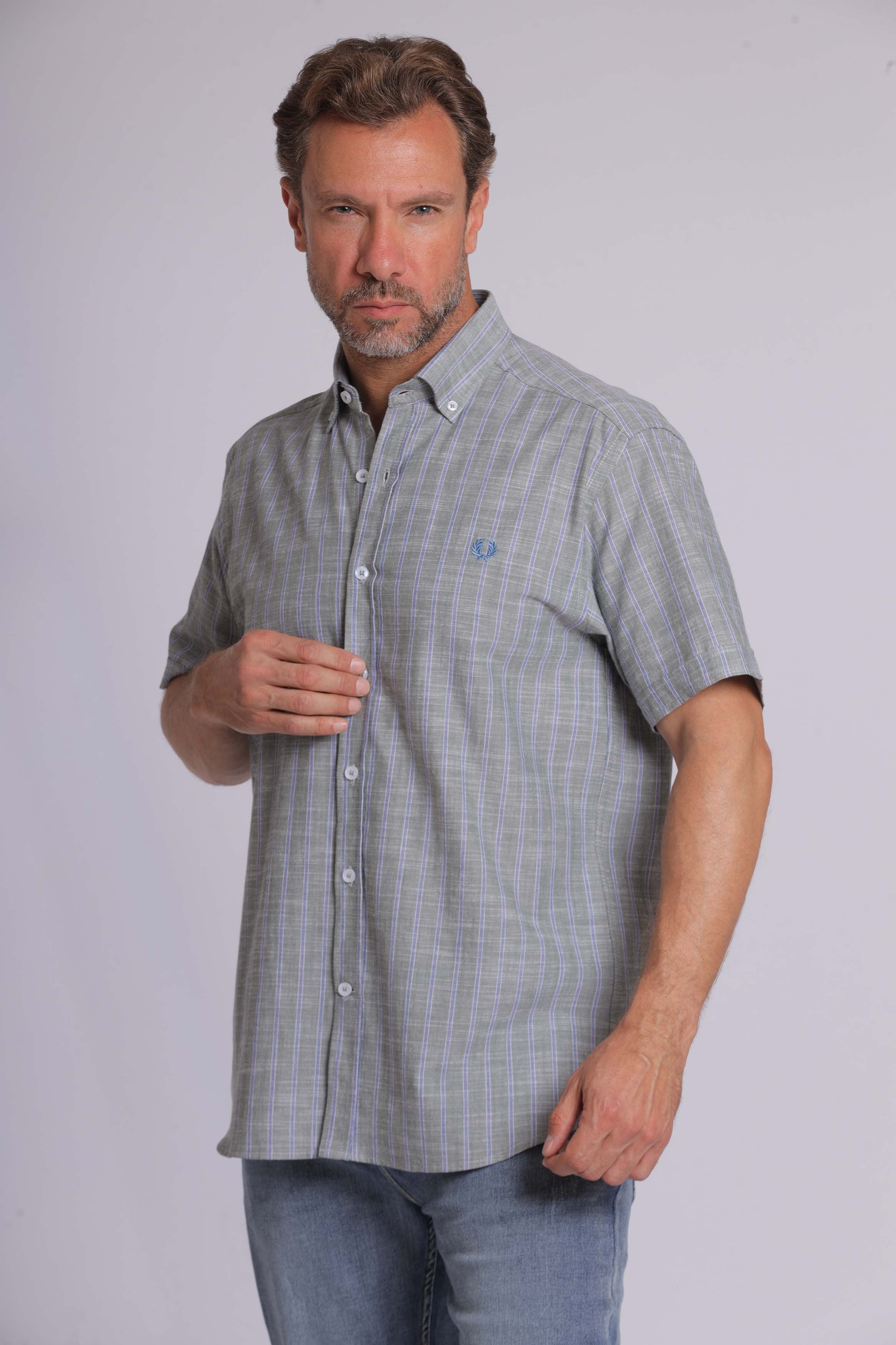 Blue Striped Linen Shirt