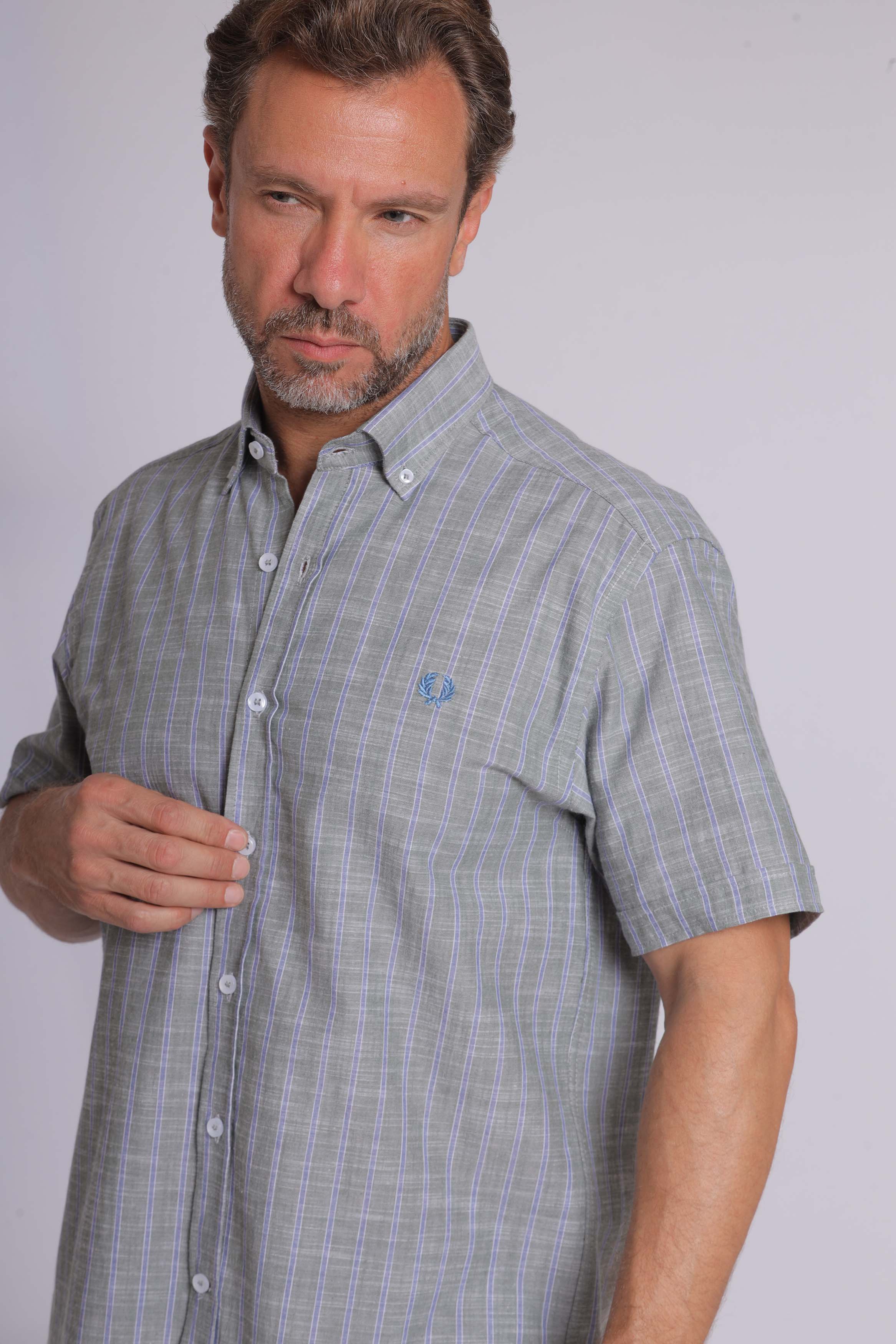 Blue Striped Linen Shirt