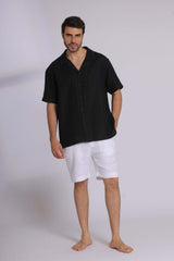 Linen Blend Short Sleeve Shirt