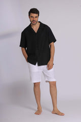 Linen Blend Short Sleeve Shirt