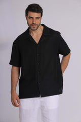 Linen Blend Short Sleeve Shirt