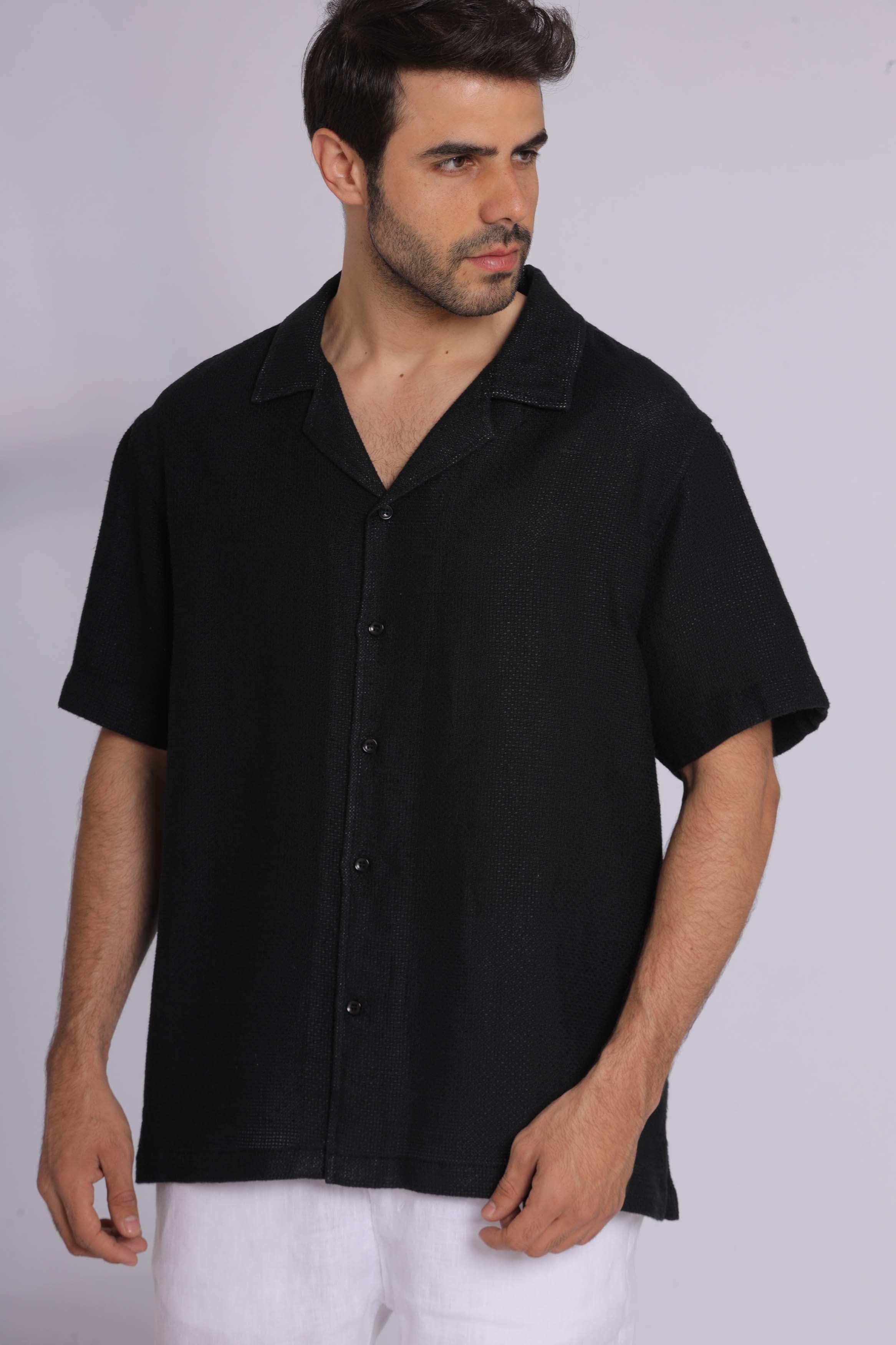 Linen Blend Short Sleeve Shirt