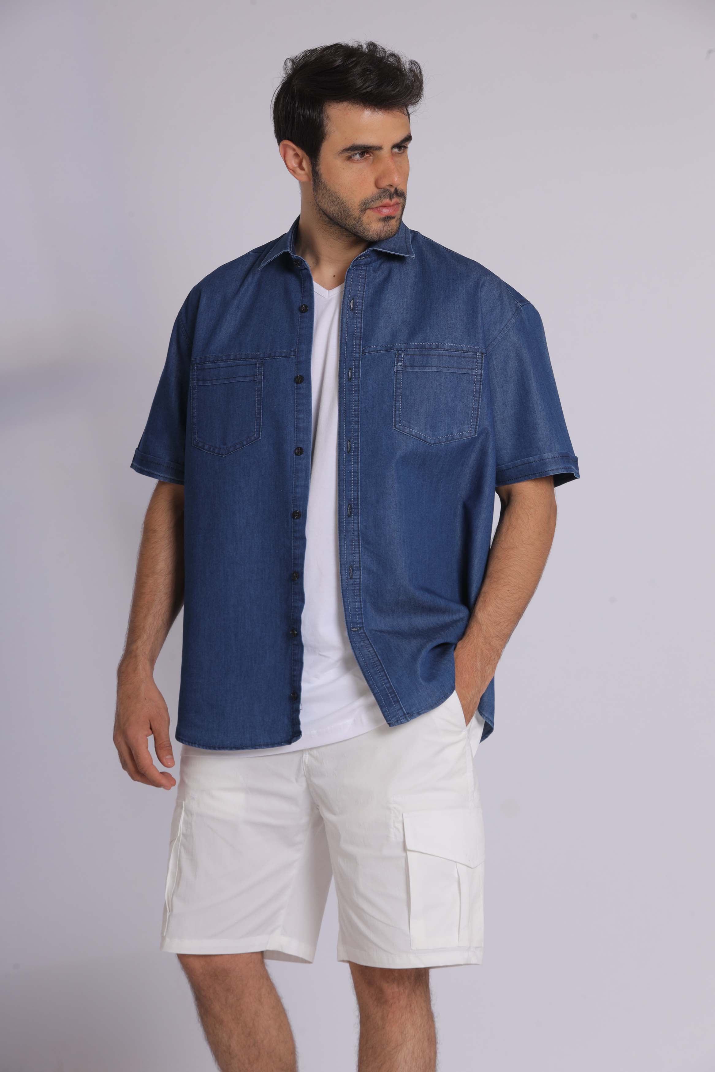 Dark Denim Short Sleeve Shirt