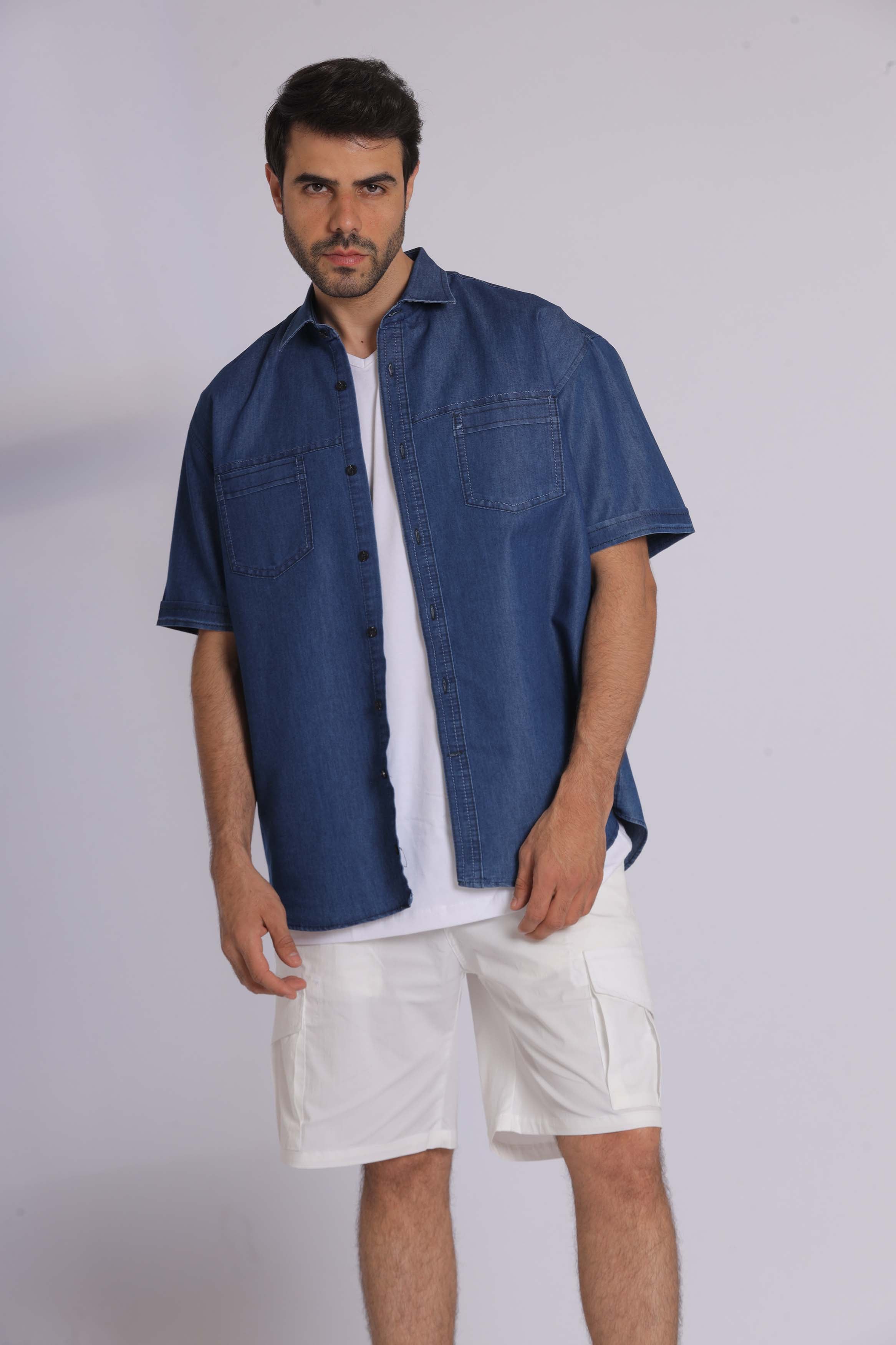 Dark Denim Short Sleeve Shirt