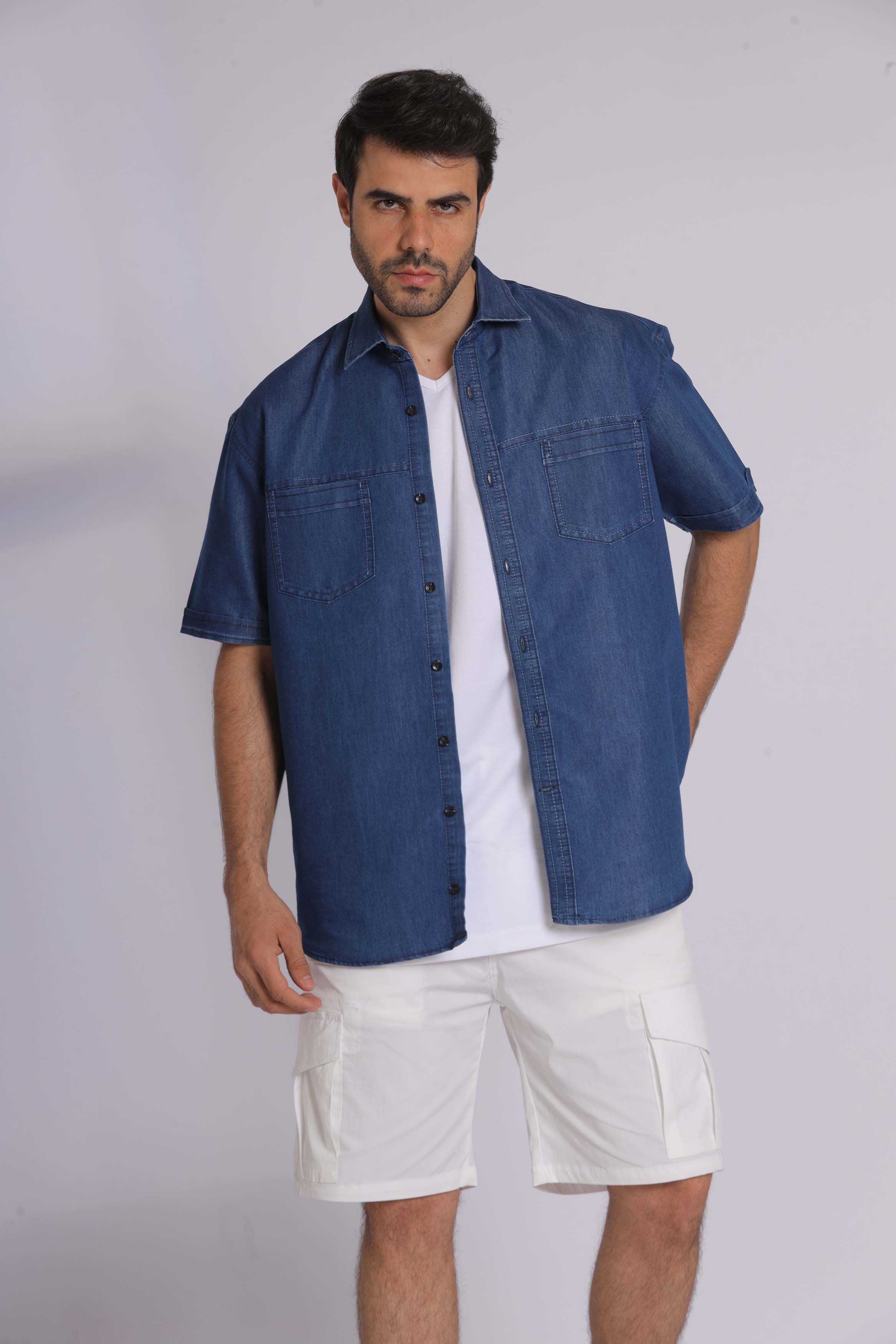 Dark Denim Short Sleeve Shirt