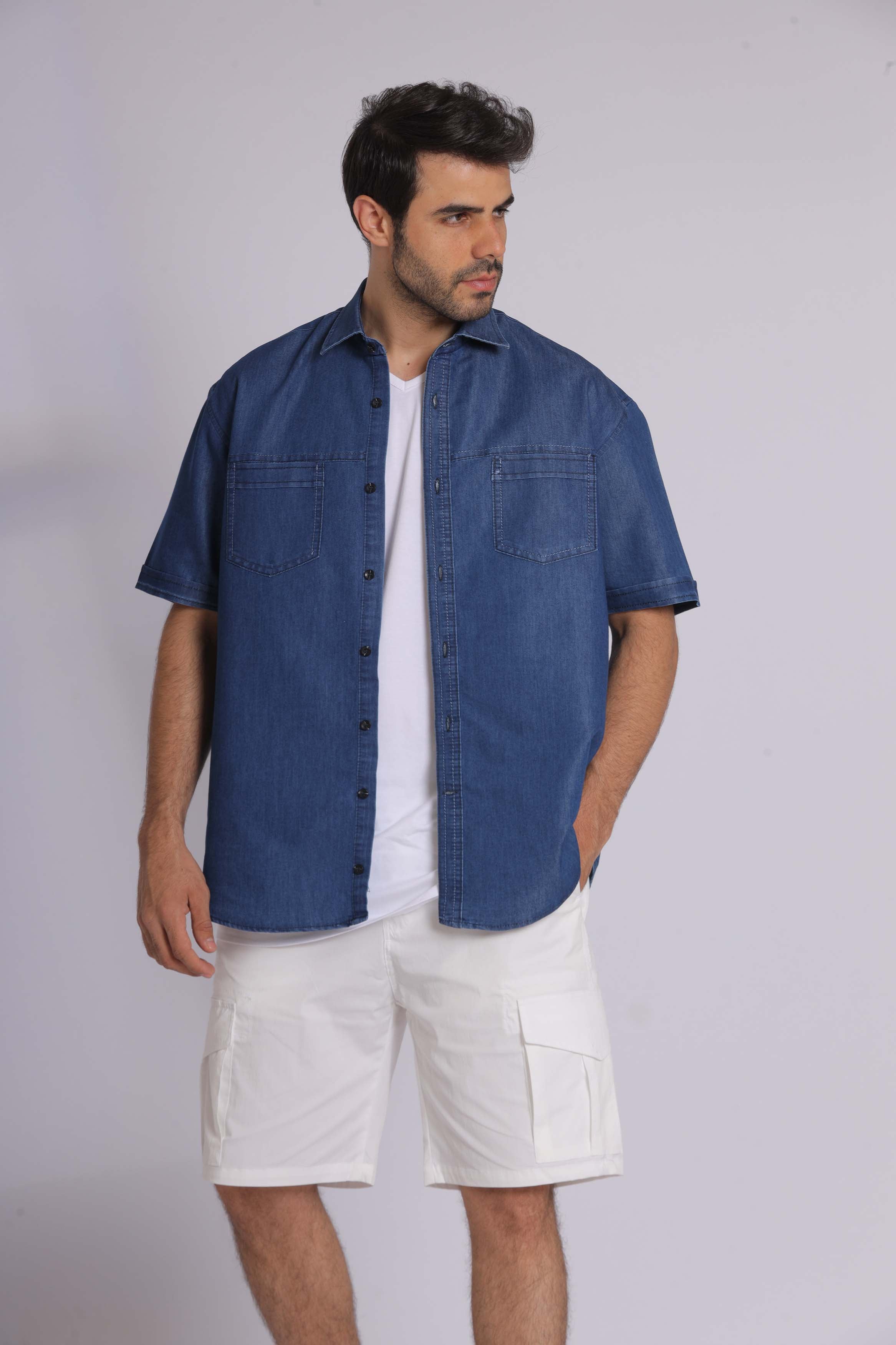 Dark Denim Short Sleeve Shirt