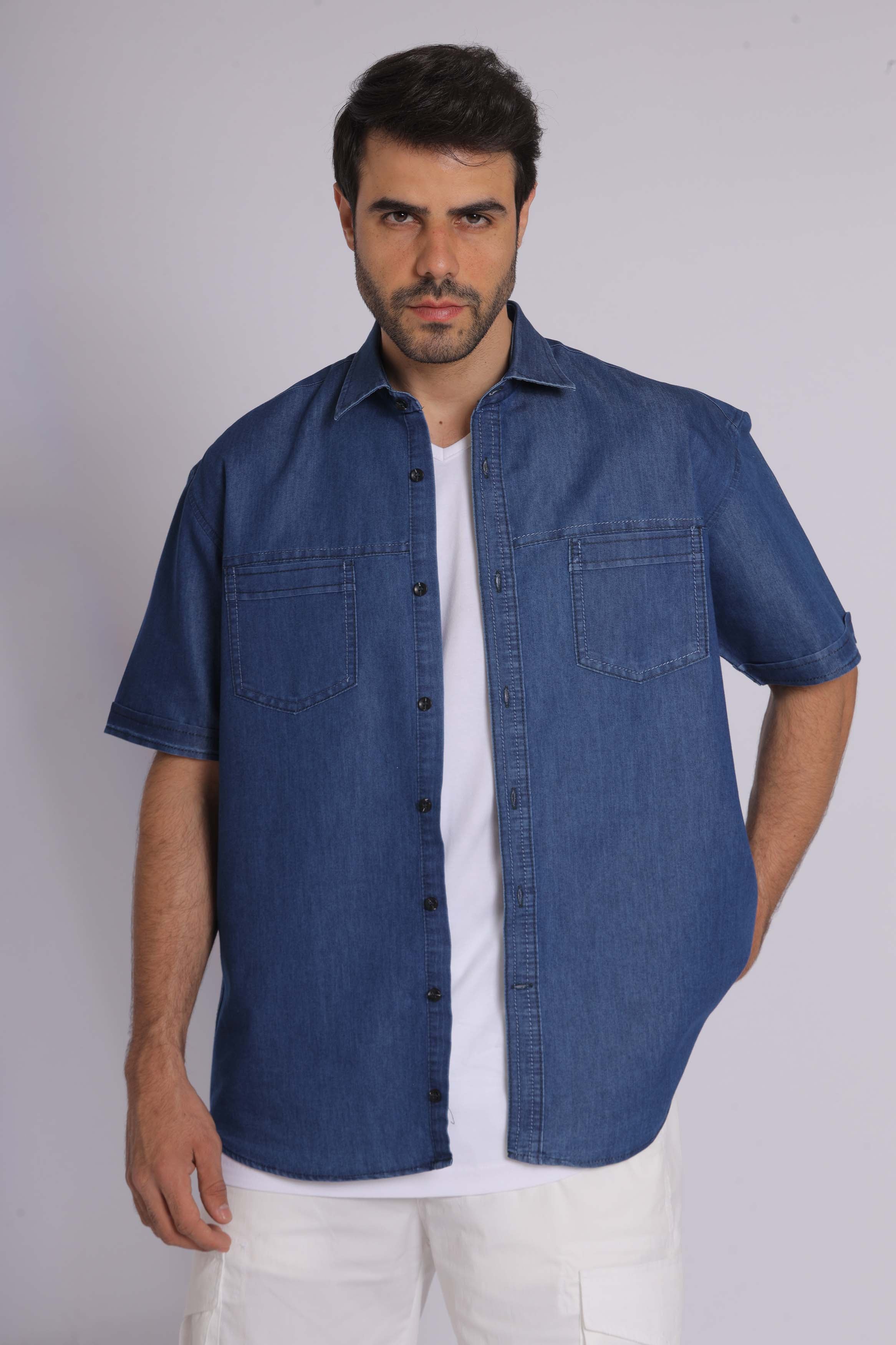 Dark Denim Short Sleeve Shirt