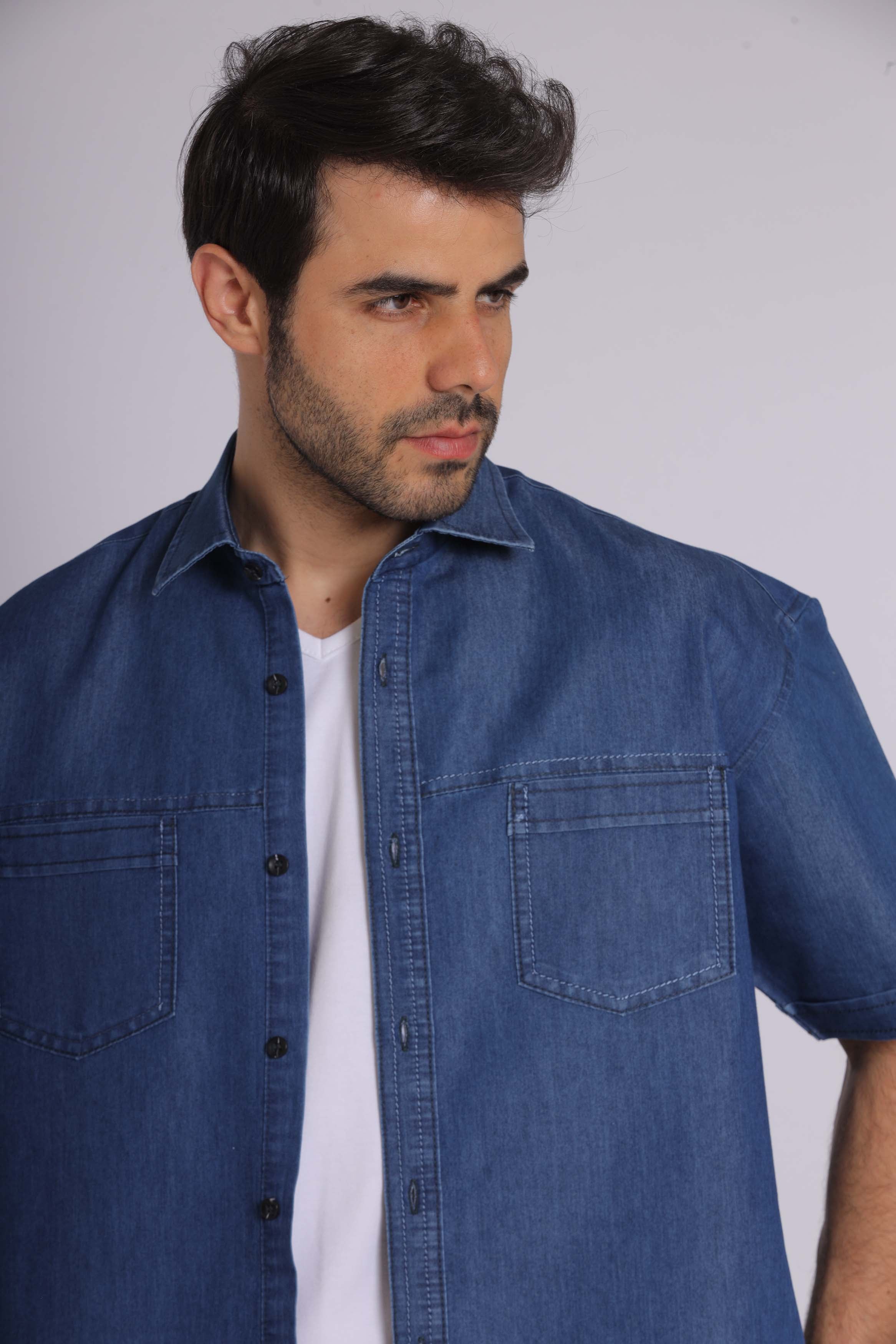 Dark Denim Short Sleeve Shirt