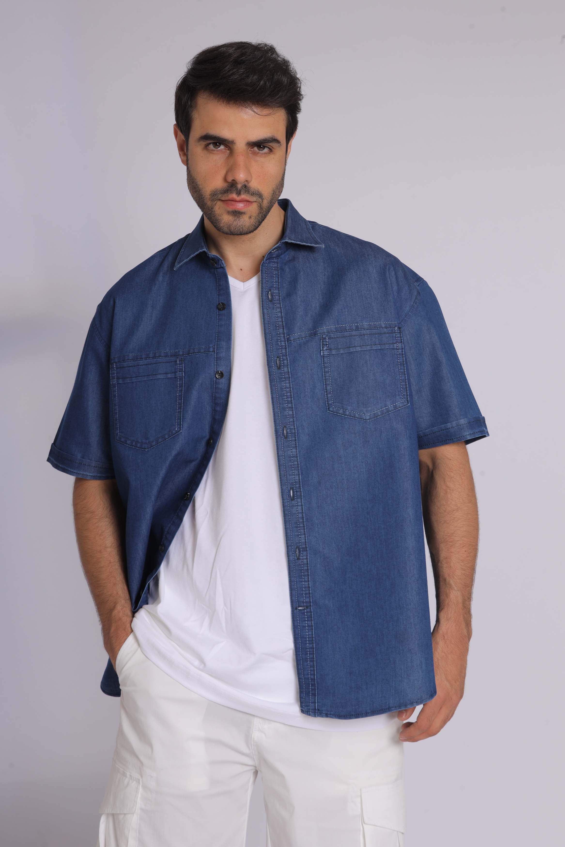 Dark Denim Short Sleeve Shirt