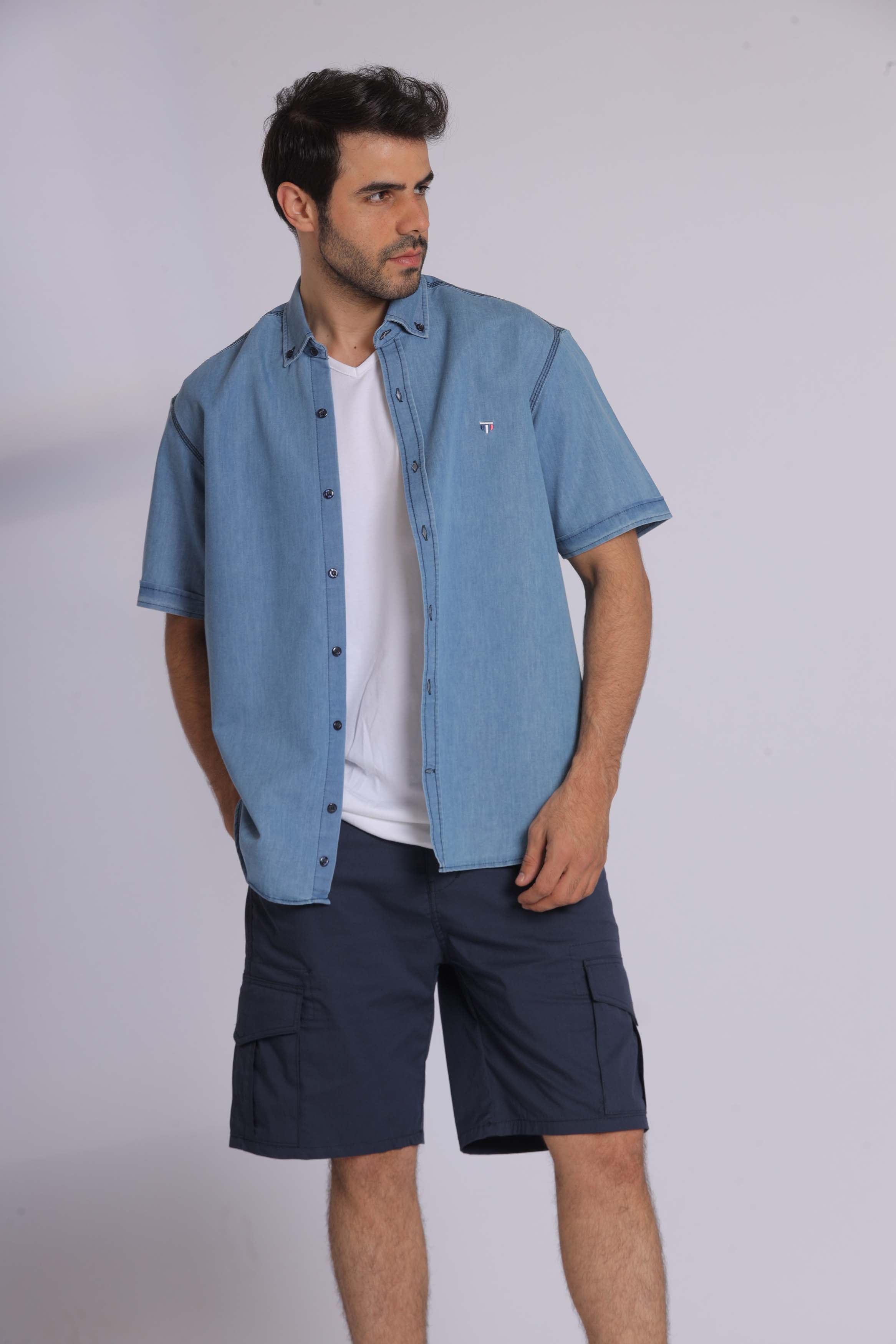 Light Denim Short Sleeve Shirt