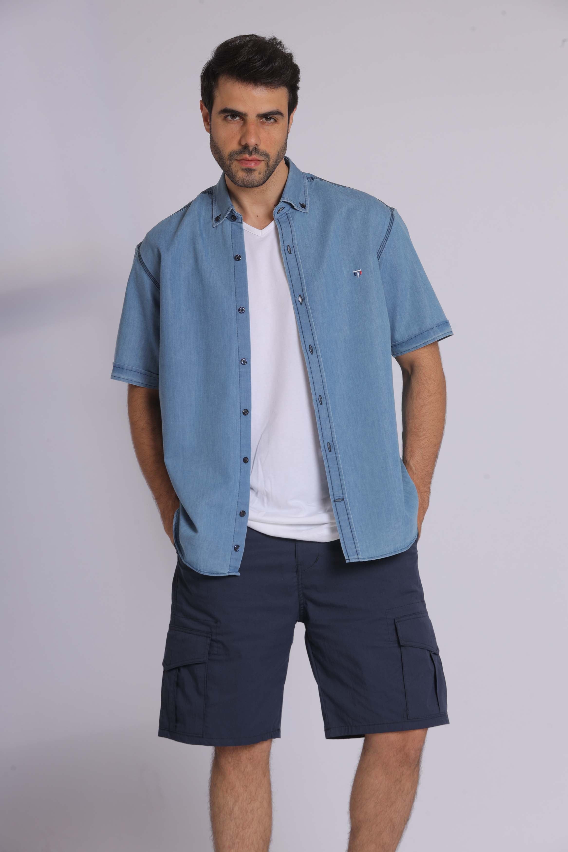 Light Denim Short Sleeve Shirt