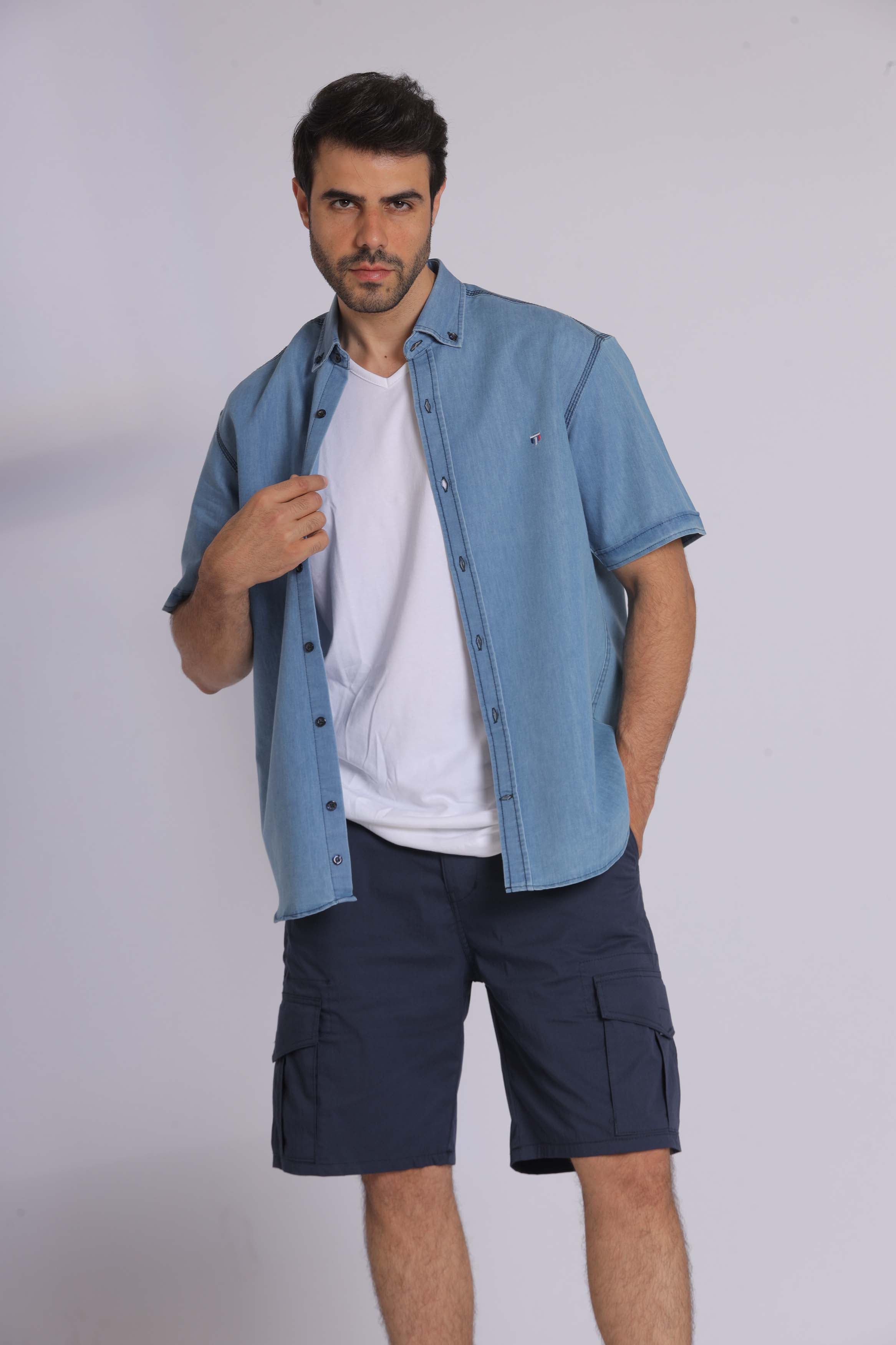 Light Denim Short Sleeve Shirt