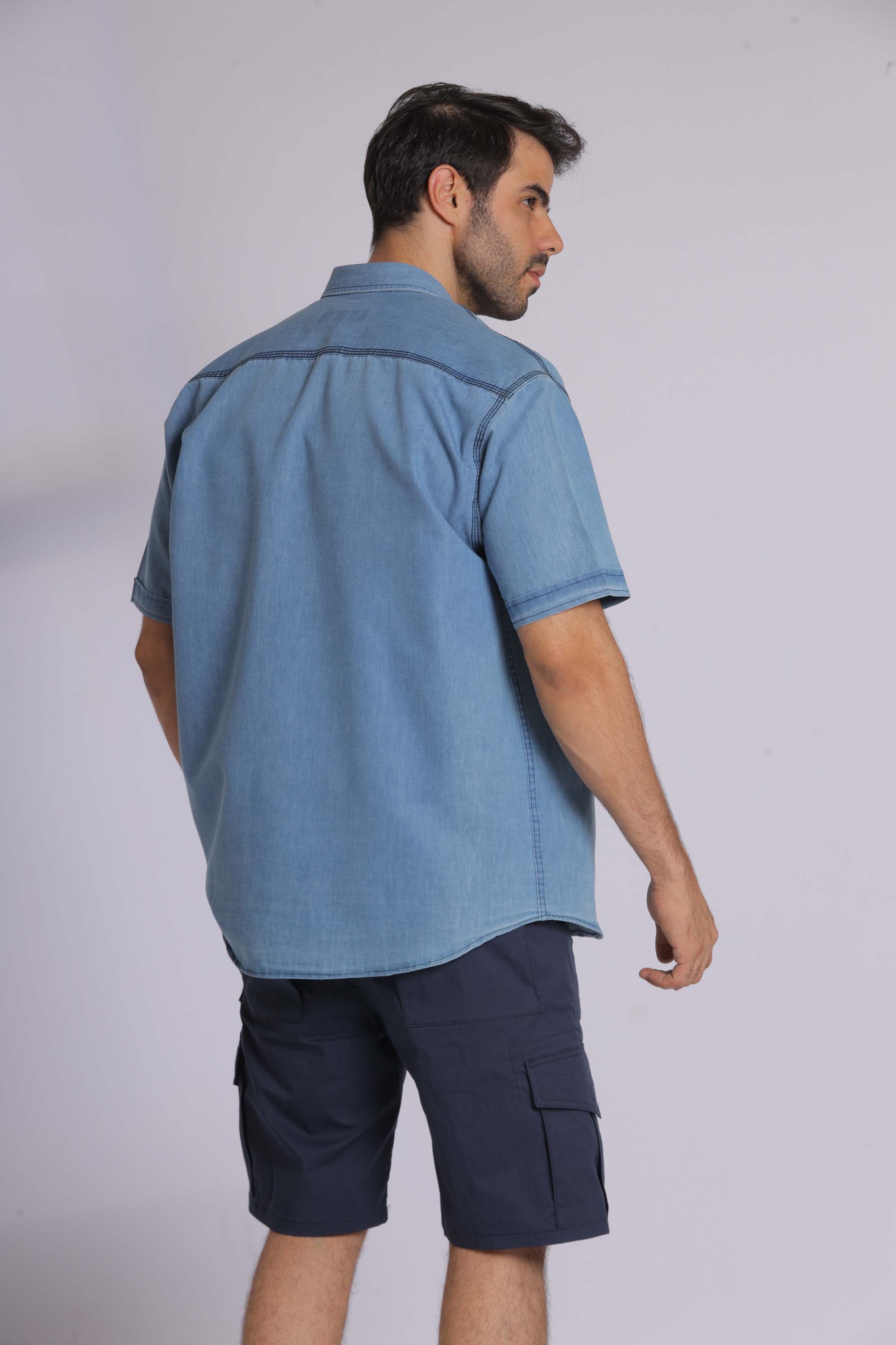 Light Denim Short Sleeve Shirt