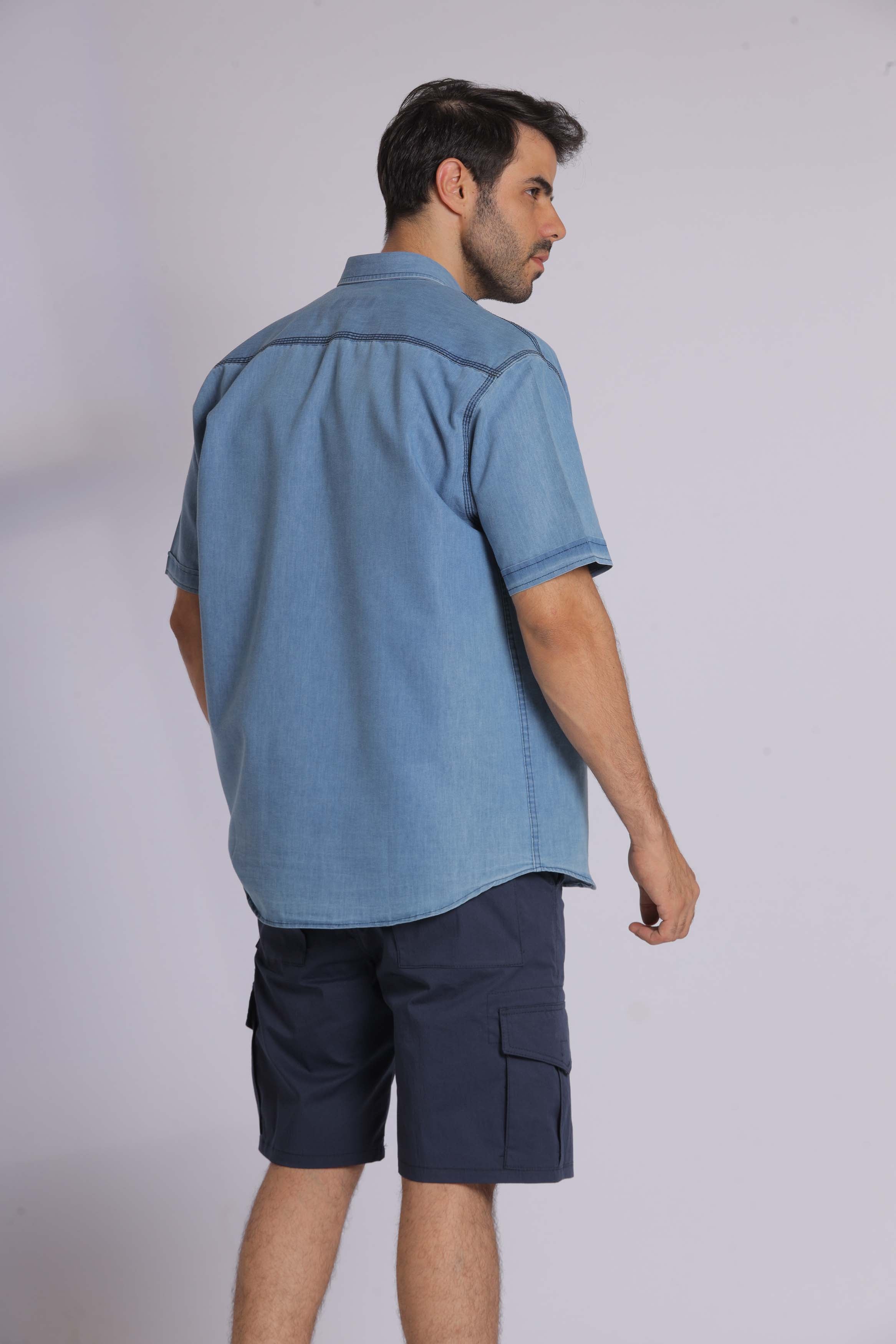 Light Denim Short Sleeve Shirt