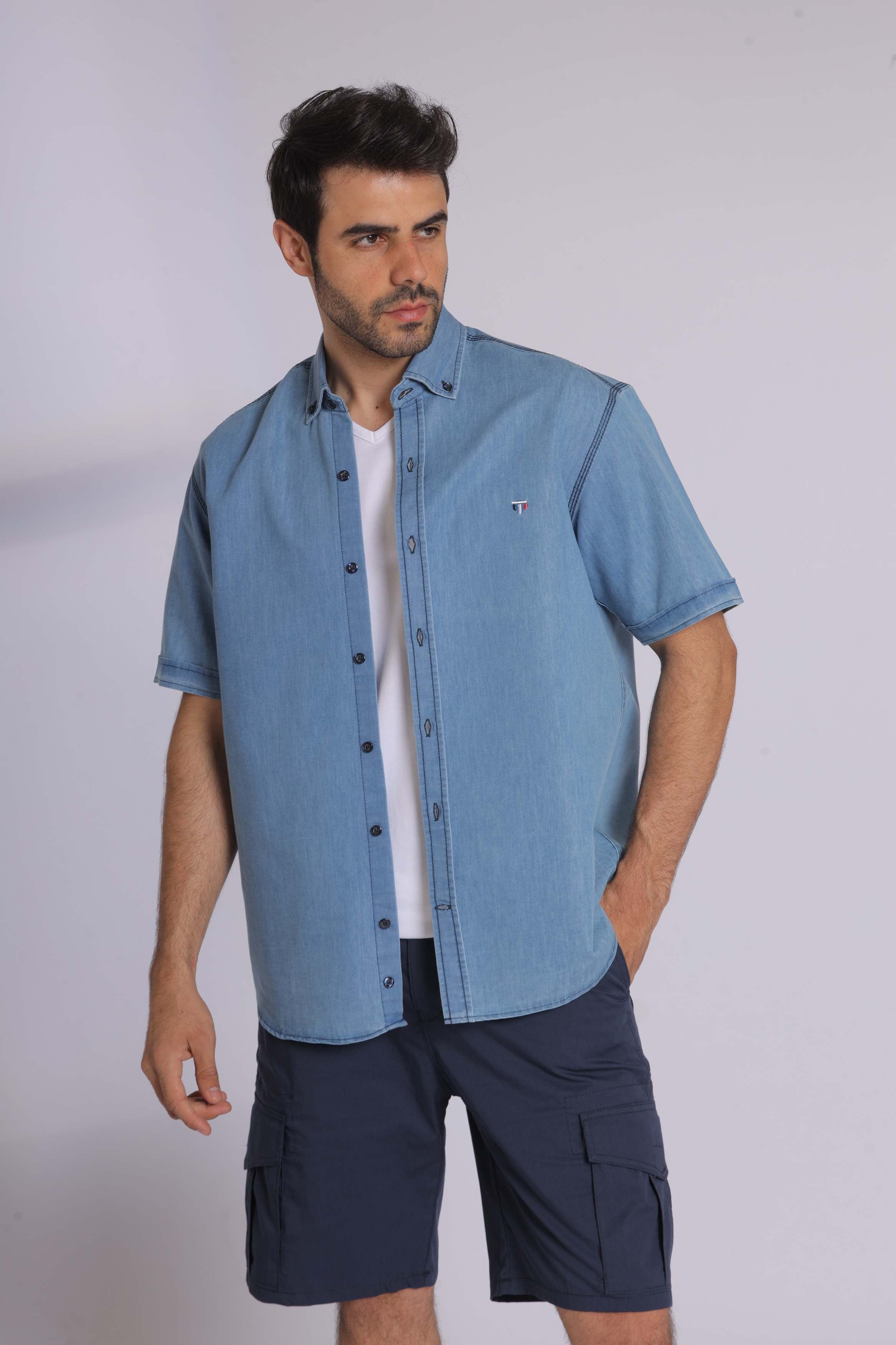 Light Denim Short Sleeve Shirt