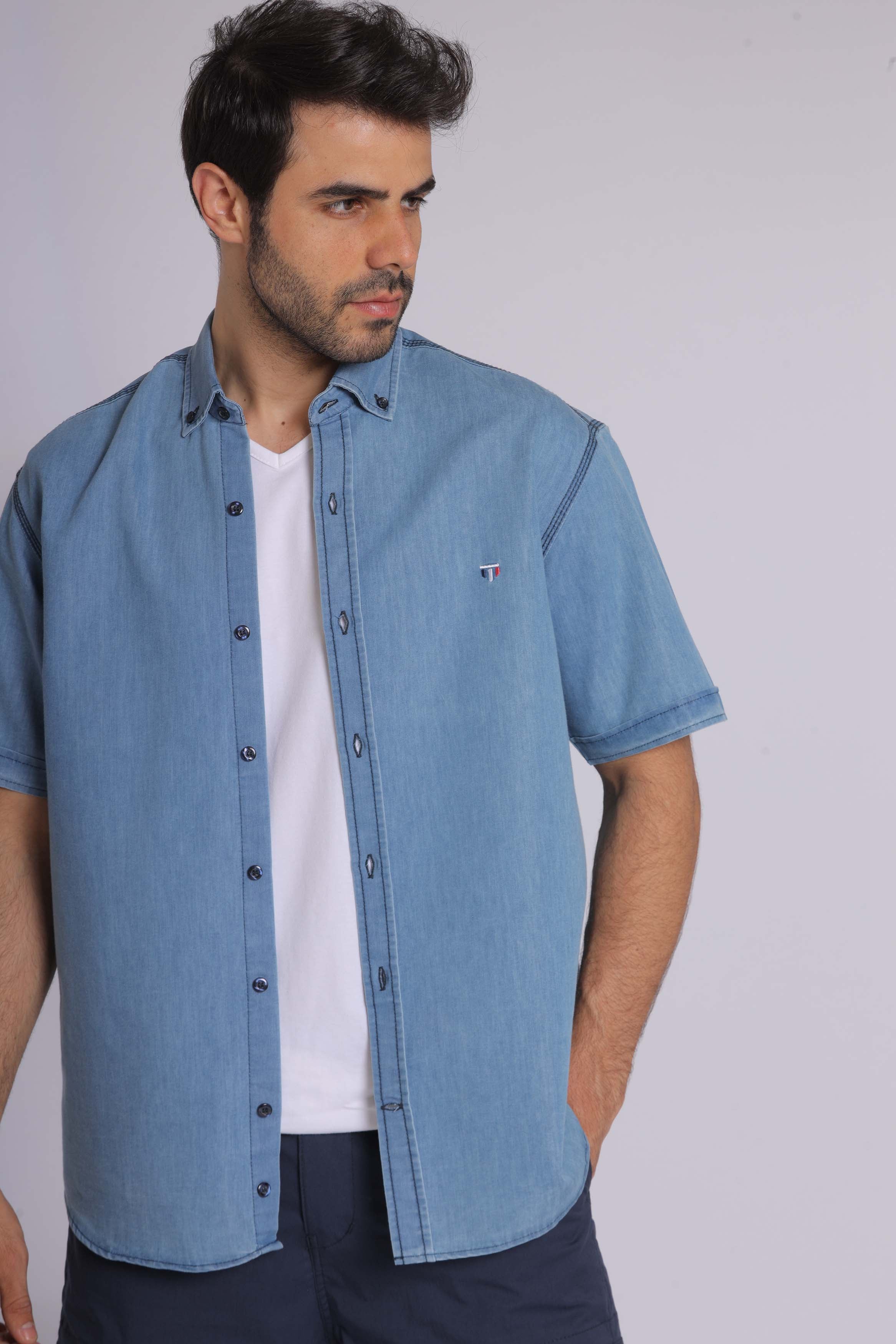 Light Denim Short Sleeve Shirt