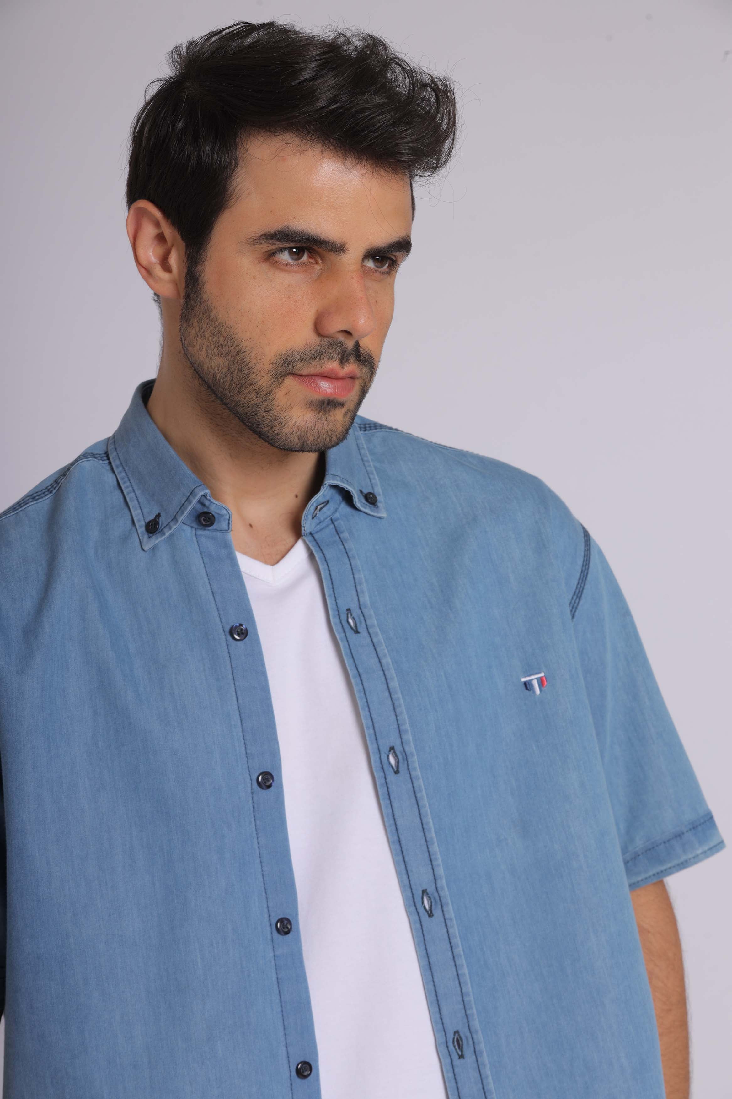 Light Denim Short Sleeve Shirt